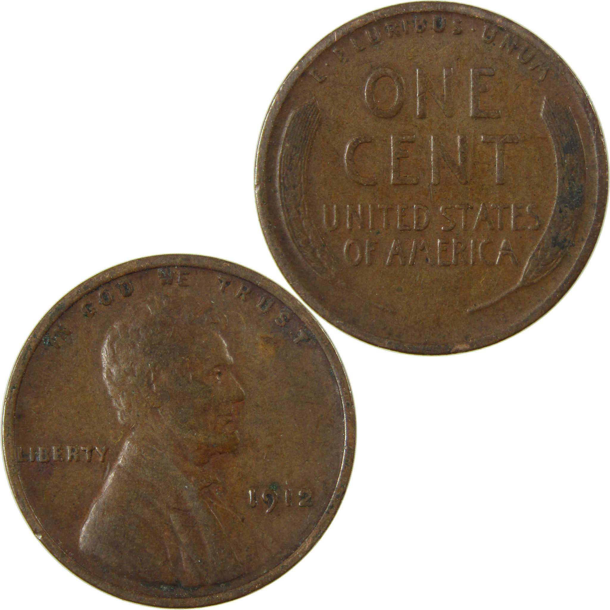1912 Lincoln Wheat Cent VG Very Good Penny 1c Coin SKU:I26850