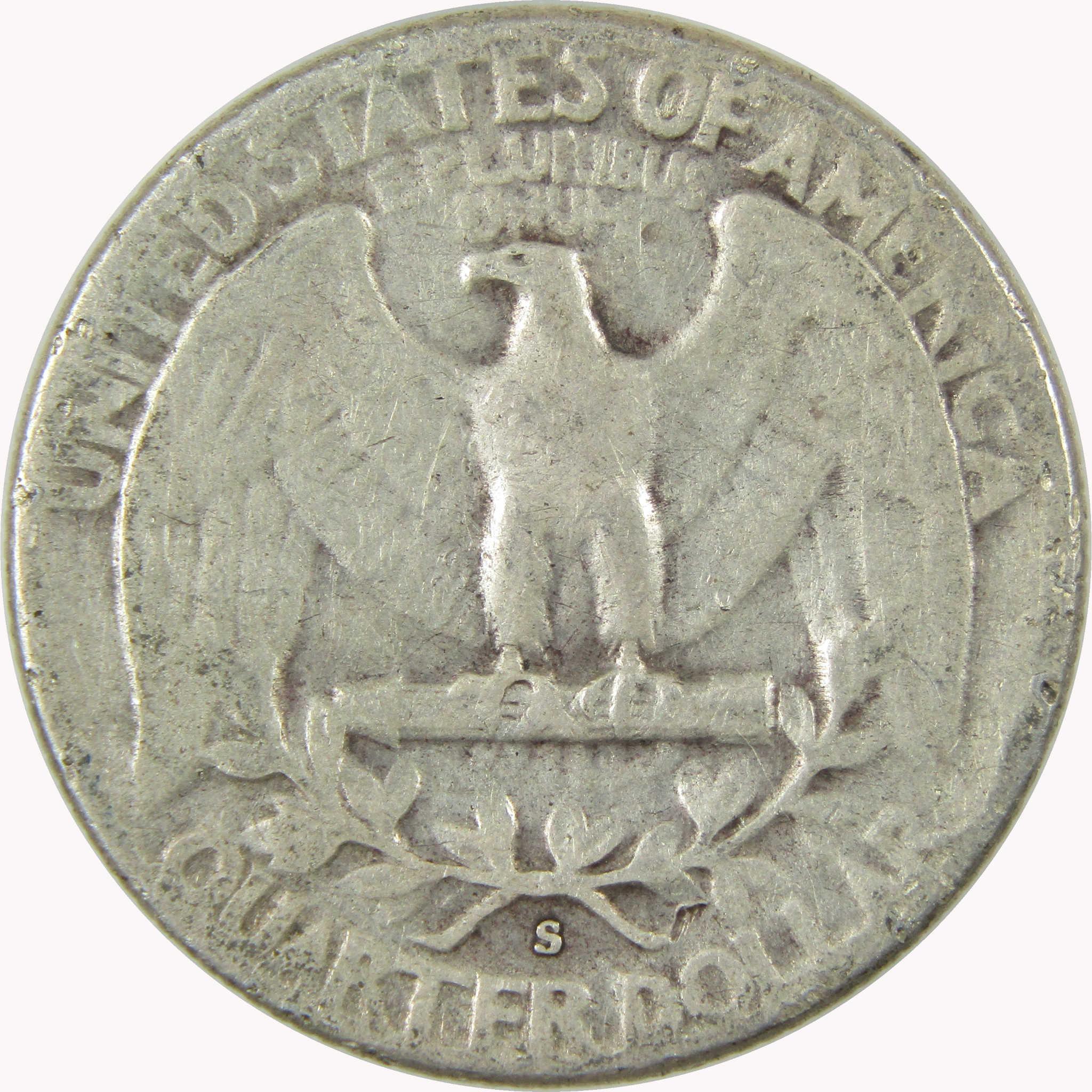 1954 S Washington Silver Quarter G Good 25c Coin Collectible