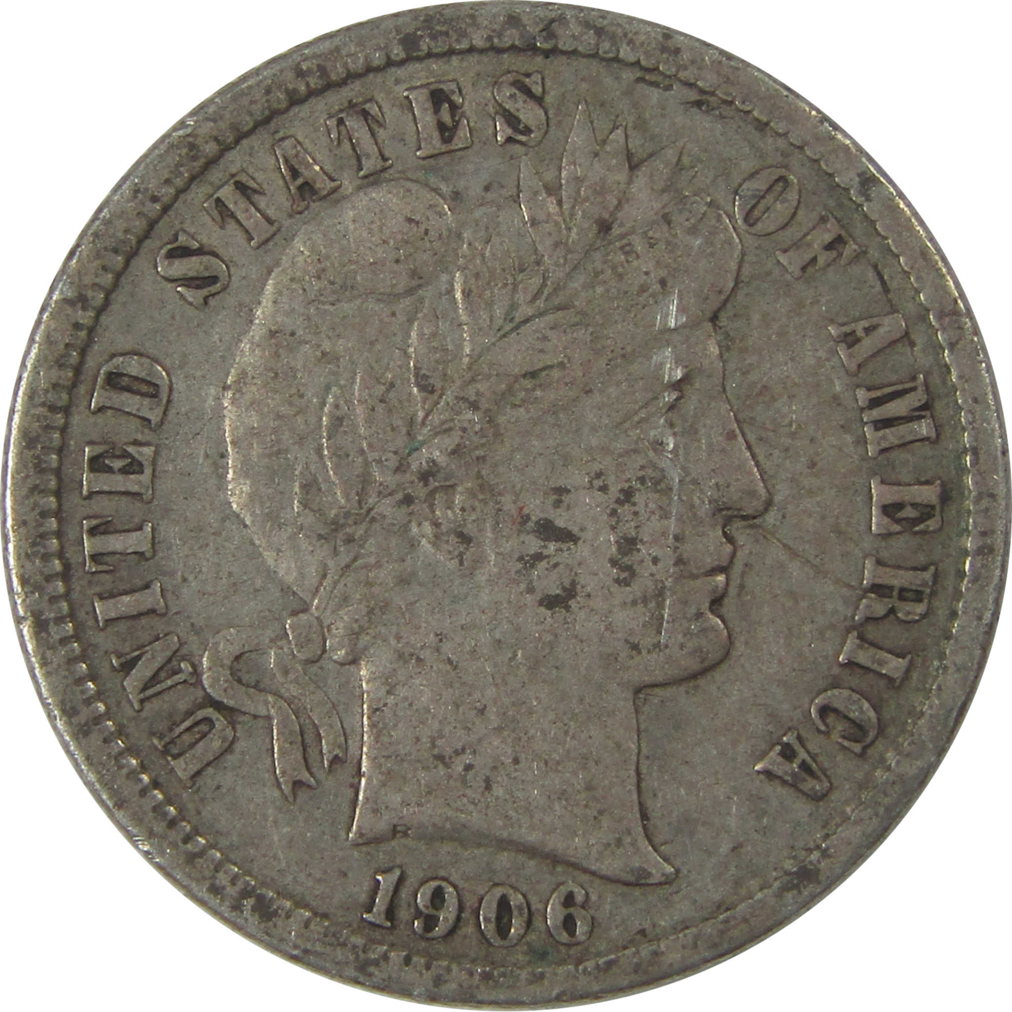 1906 Barber Dime XF EF Extremely Fine Silver 10c Coin SKU:I21116