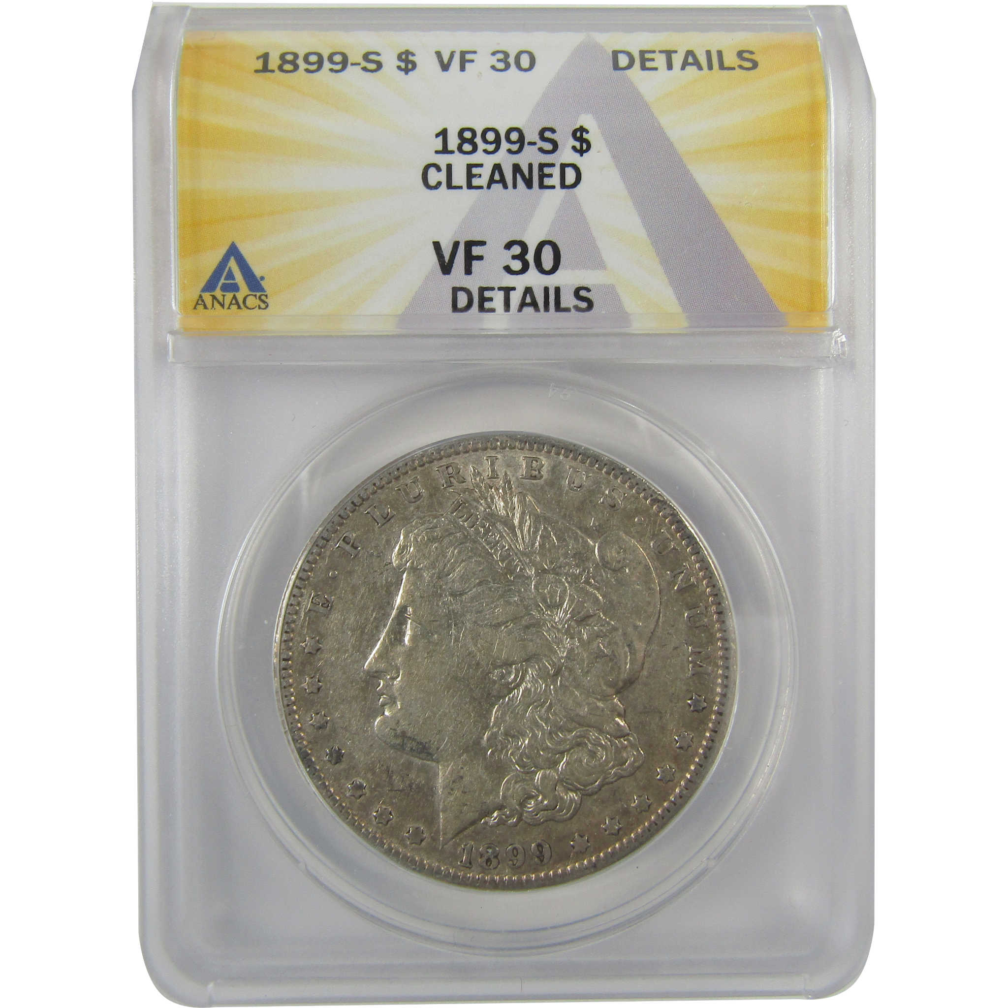 1899 S Morgan Dollar VF 30 Details ANACS Silver $1 Coin SKU:I19057 - Morgan coin - Morgan silver dollar - Morgan silver dollar for sale - Profile Coins & Collectibles