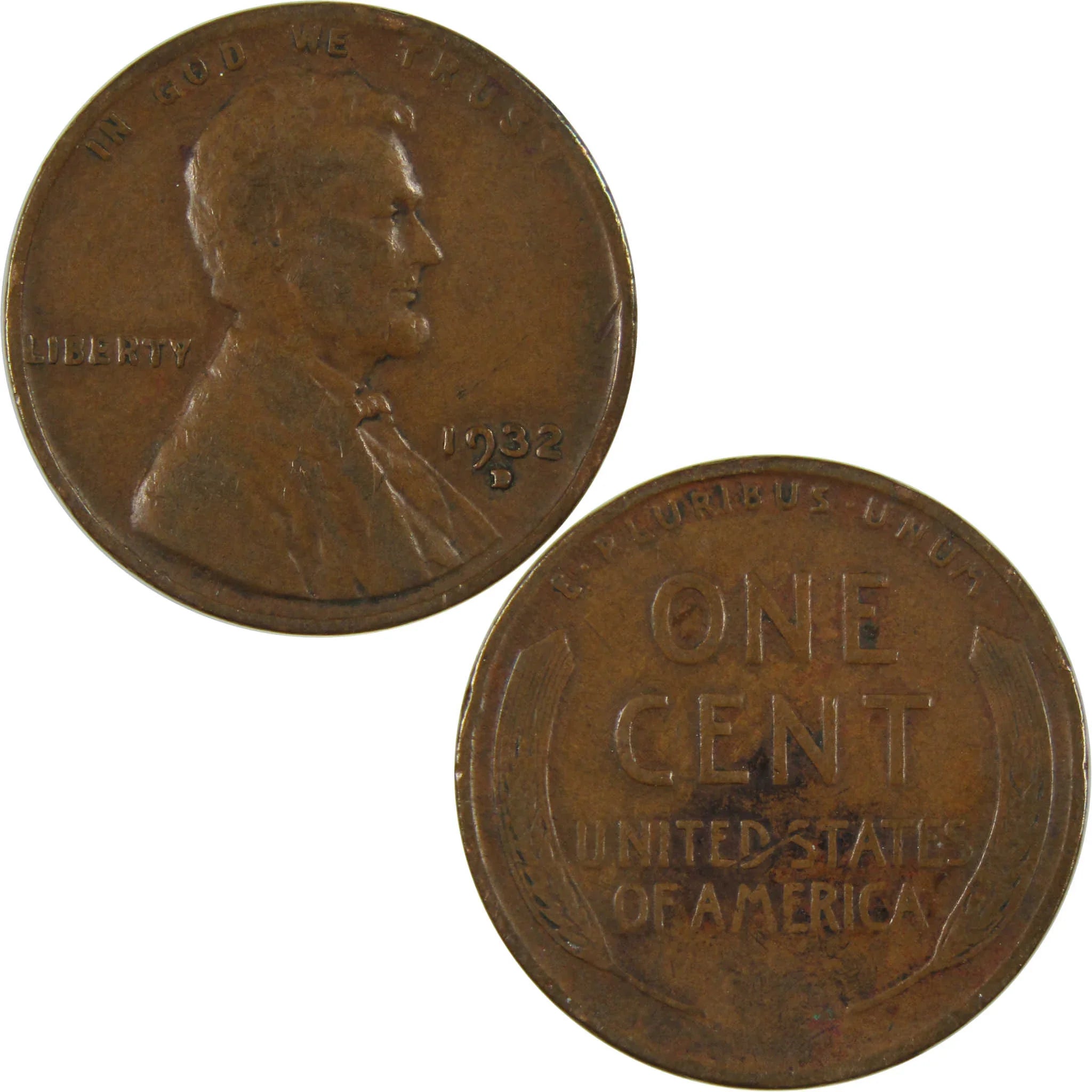1932 D Lincoln Wheat Cent F Fine Penny 1c Coin Collectible SKU:I27124