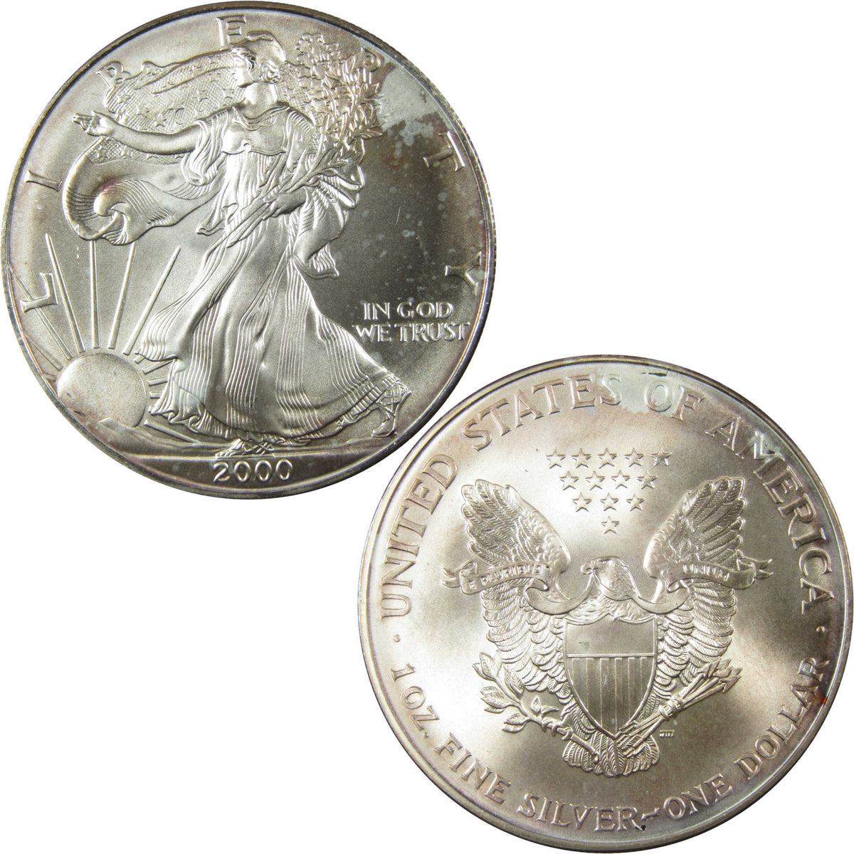 2000 American Silver Eagle Uncirculated Mint State $1 Coin SKU:CP1520