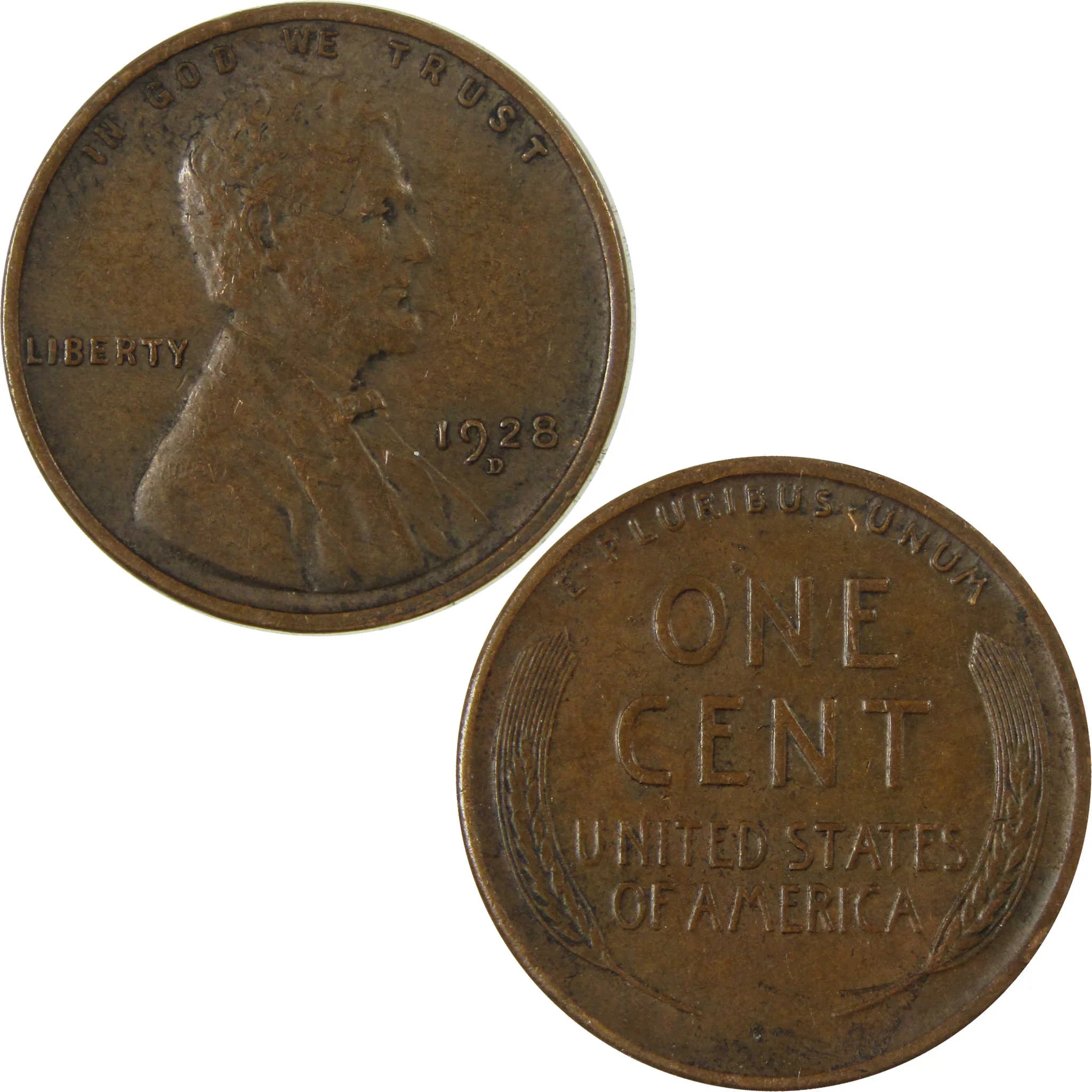 1928 D Lincoln Wheat Cent VF Very Fine Penny 1c Coin SKU:I27624