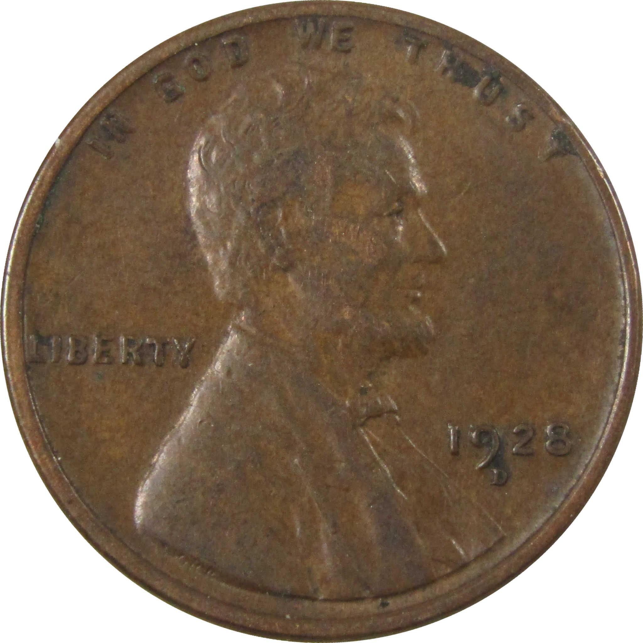 1928 D Lincoln Wheat Cent VF Very Fine Penny 1c Coin SKU:I27594