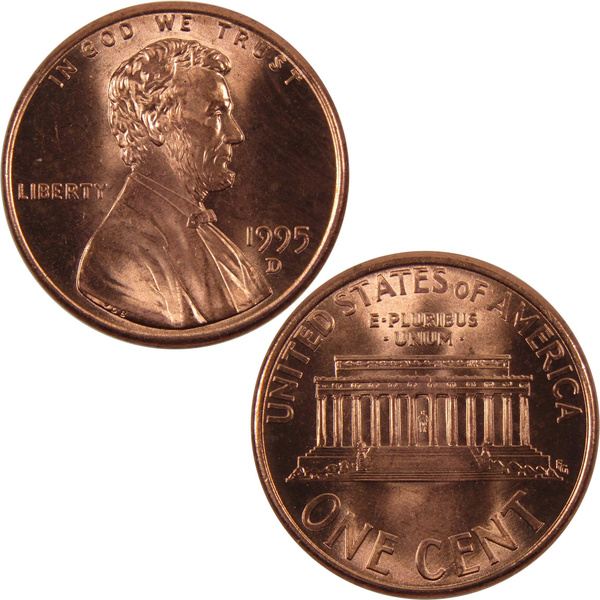 1995 D Lincoln Memorial Cent BU Uncirculated Penny 1c Coin