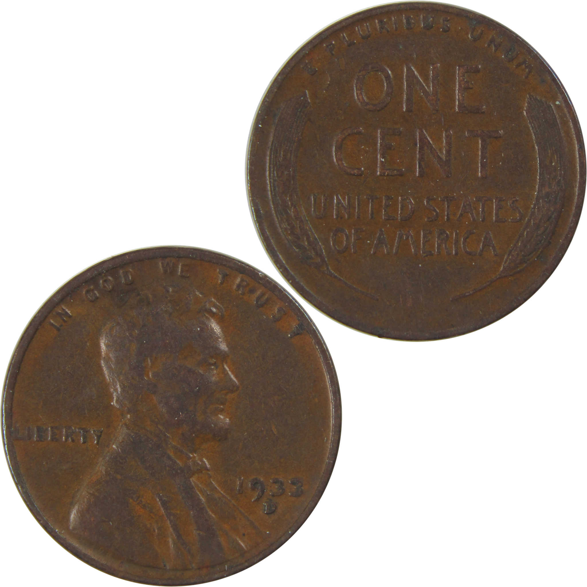 1933 D Lincoln Wheat Cent VF Very Fine Penny 1c Coin SKU:I23772