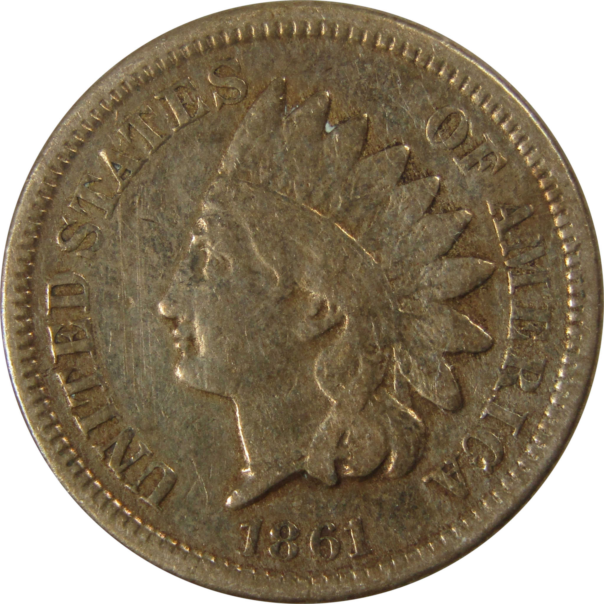 1861 Indian Head Cent VG Very Good Details Penny 1c Coin SKU:CP1185