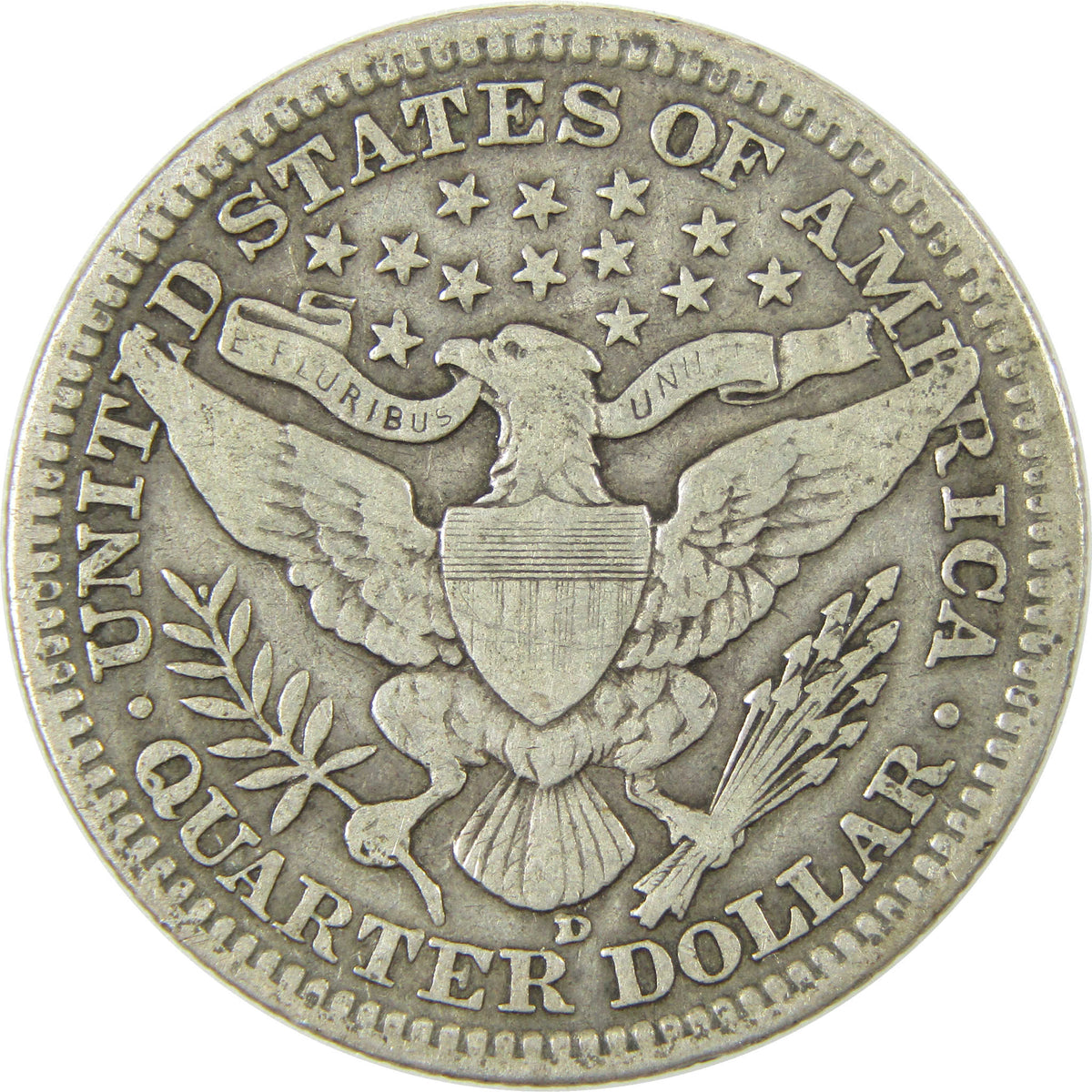 1916 D Barber Silver Quarter AF About Fine 25c Coin Collectible