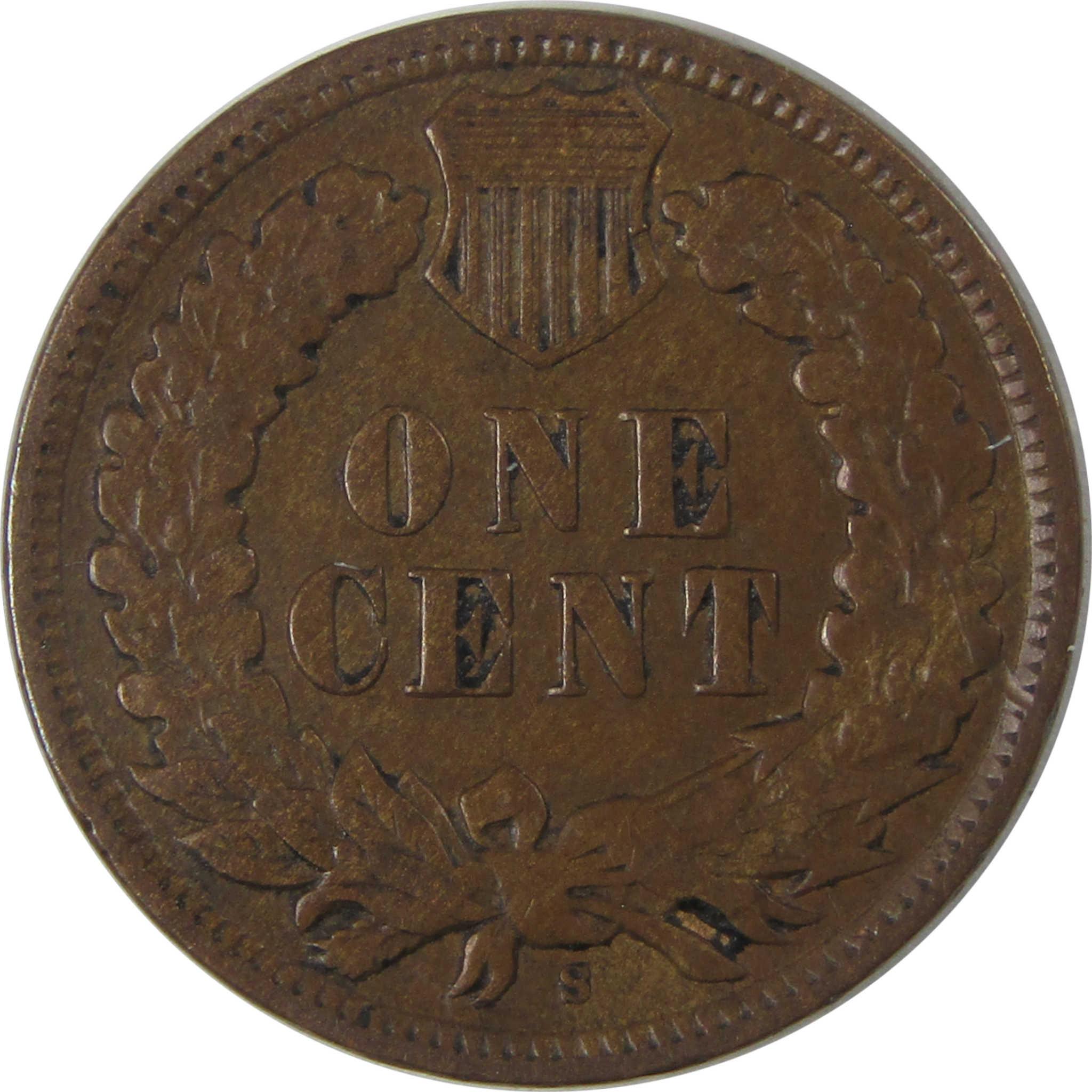 1908 S Indian Head Cent VF Very Fine Penny 1c Coin SKU:I18091