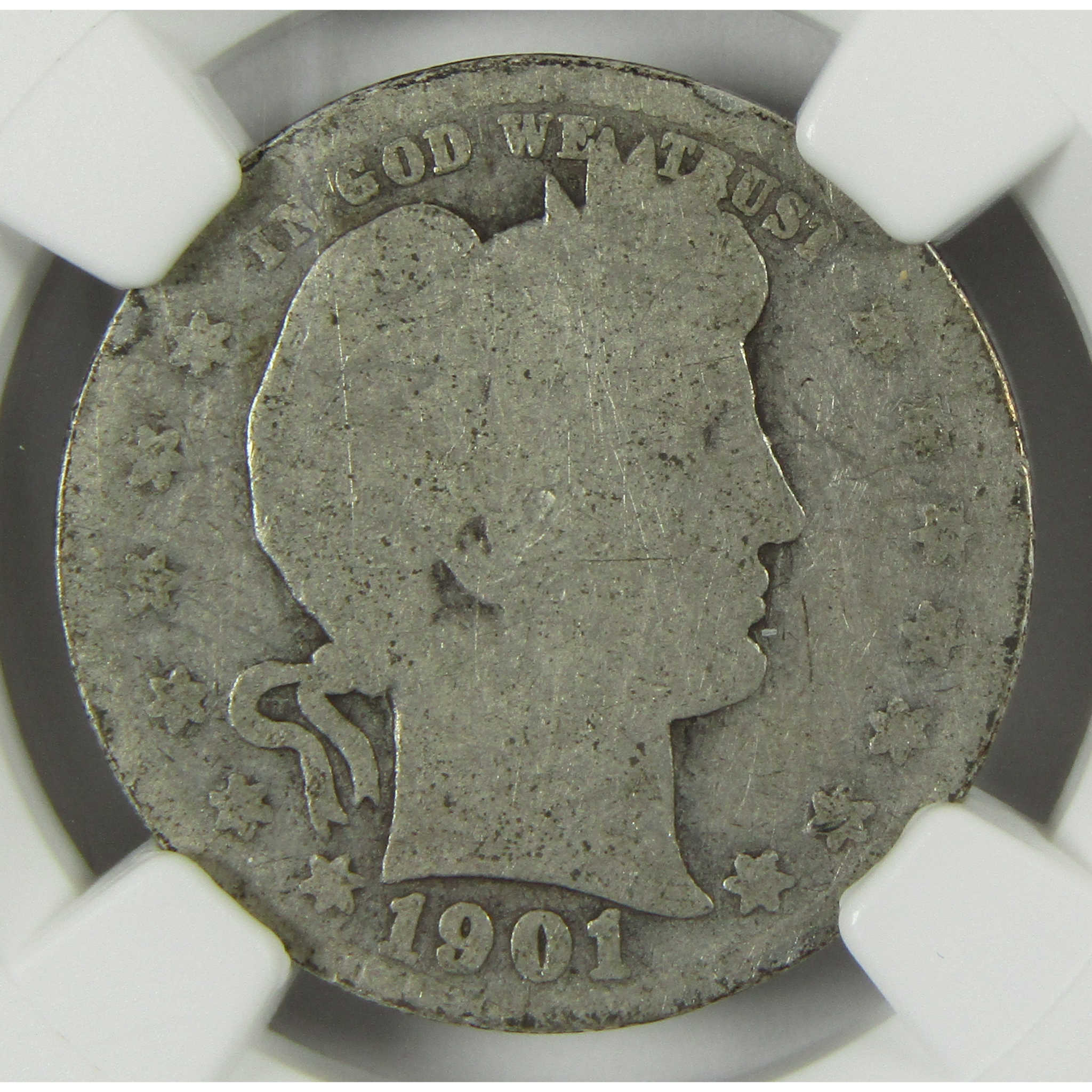 1901 S Barber Silver Quarter AG 3 NGC 25c Coin Collectible SKU:CP1602