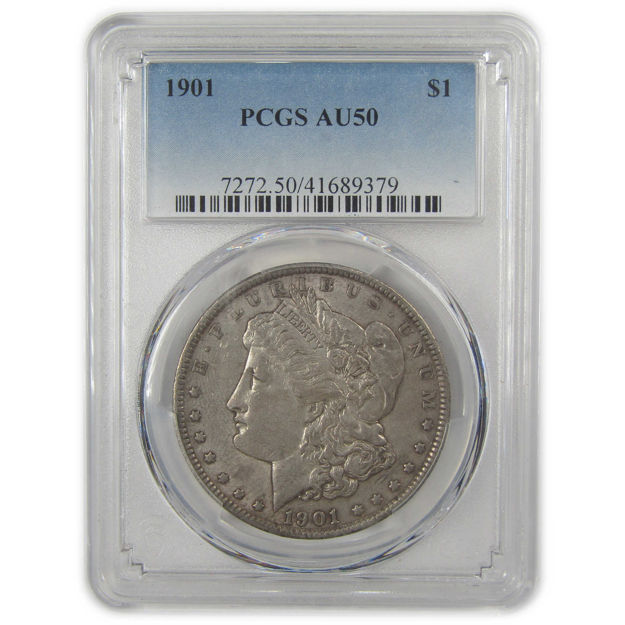 1901 Morgan Dollar AU 50 PCGS Silver $1 Coin SKU:I21521 - Morgan coin - Morgan silver dollar - Morgan silver dollar for sale - Profile Coins & Collectibles