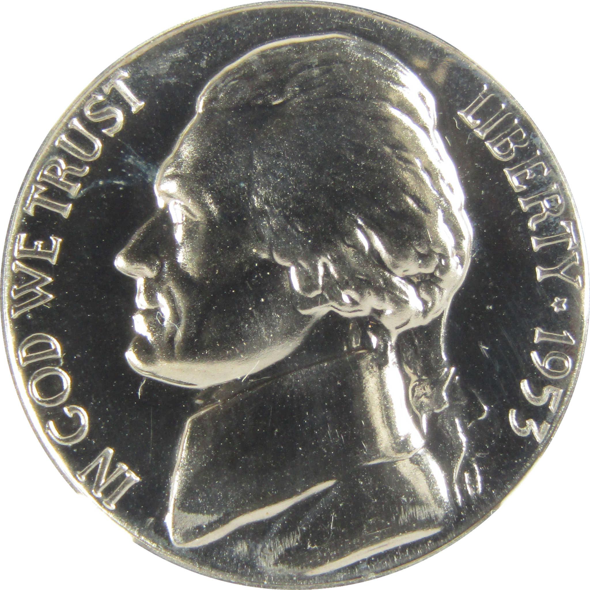 1953 Jefferson Nickel PF 68 NGC Proof 5c Coin Collectible SKU:I27366