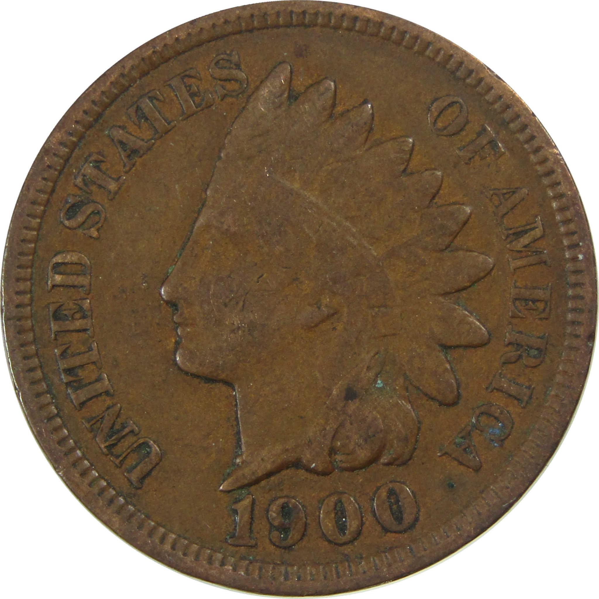 1900 Indian Head Cent VF Very Fine Penny 1c Coin SKU:I27030