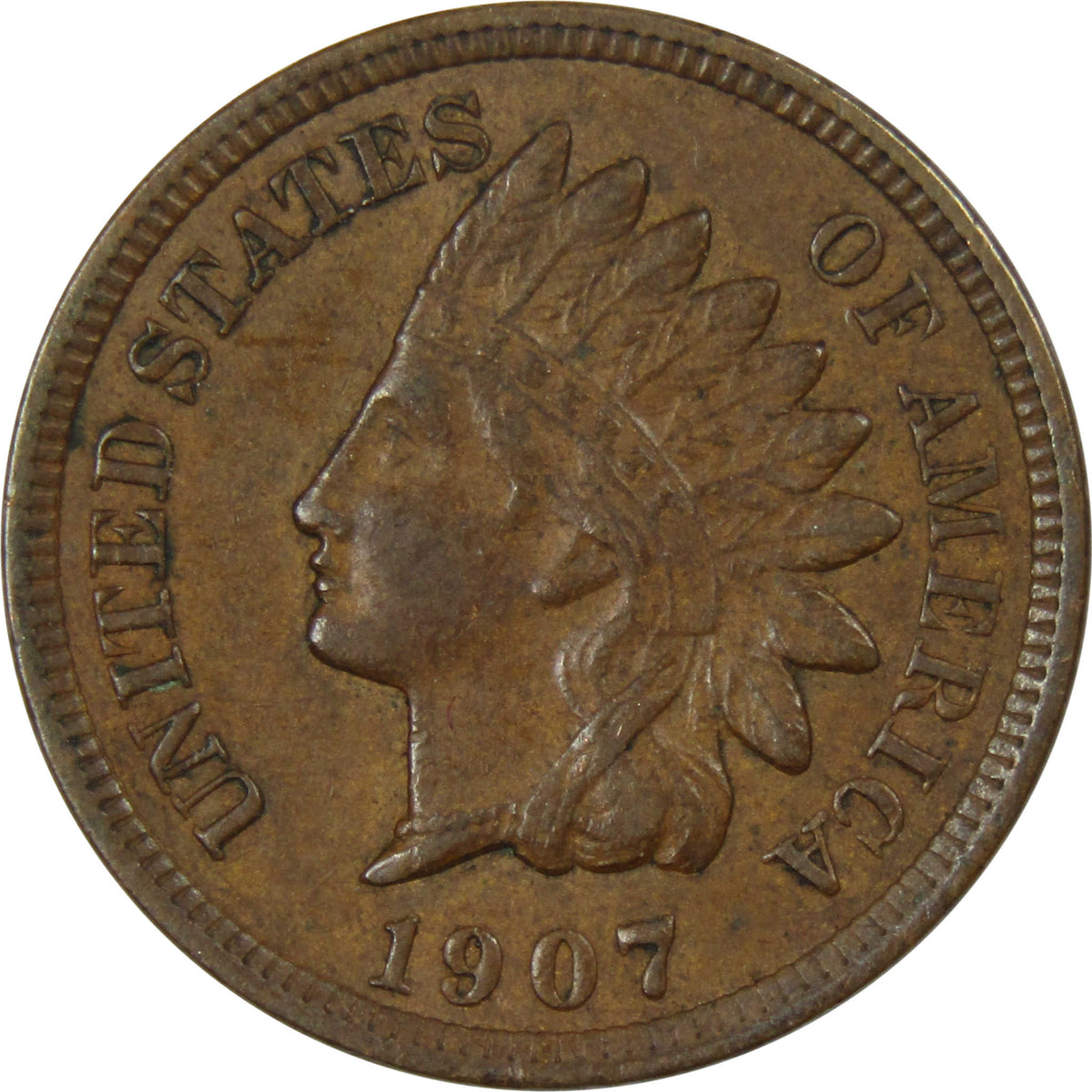 1907 Indian Head Cent XF EF Extremely Fine Penny 1c Coin Collectible