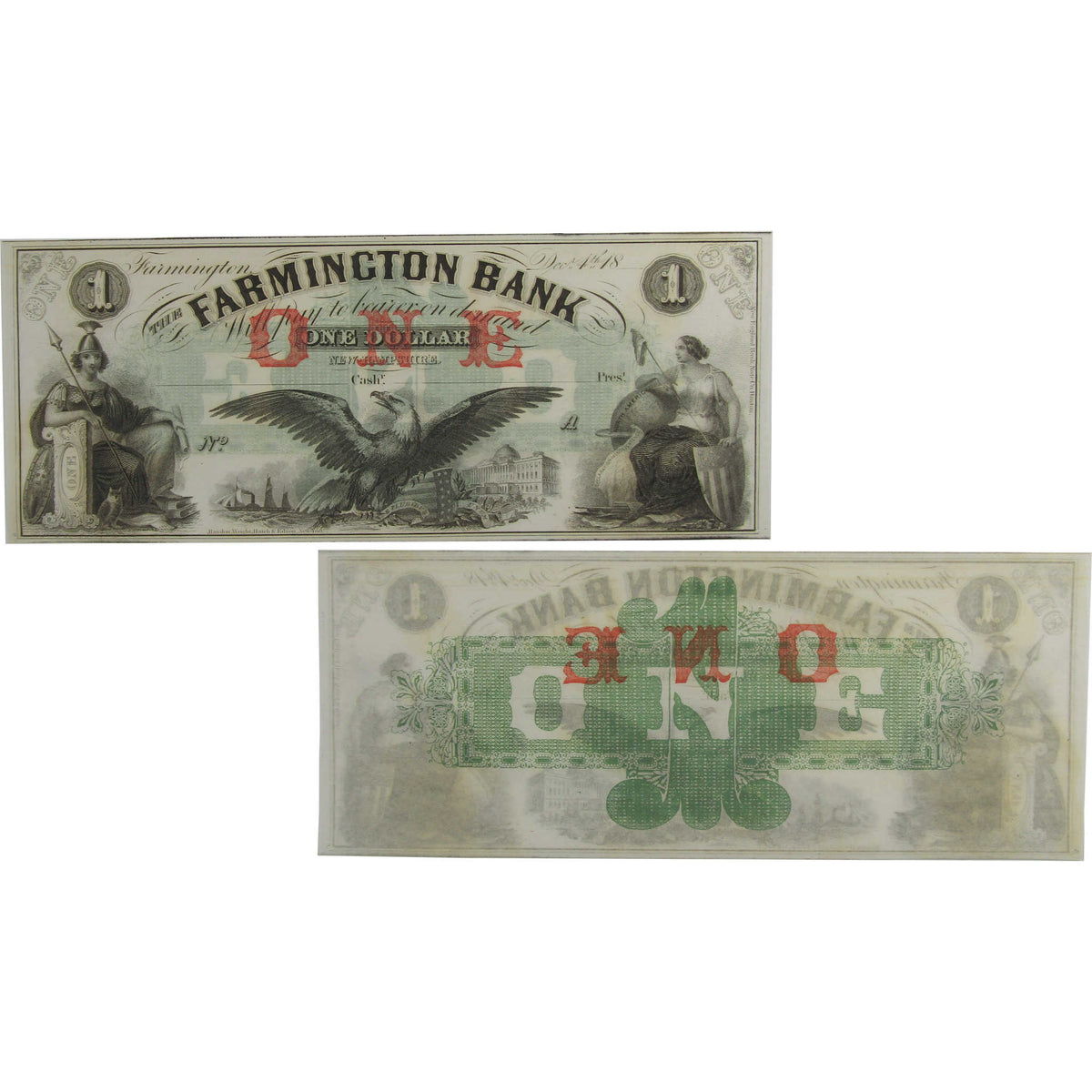 $1 Farmington Bank NH Note Obsolete Currency Collectible