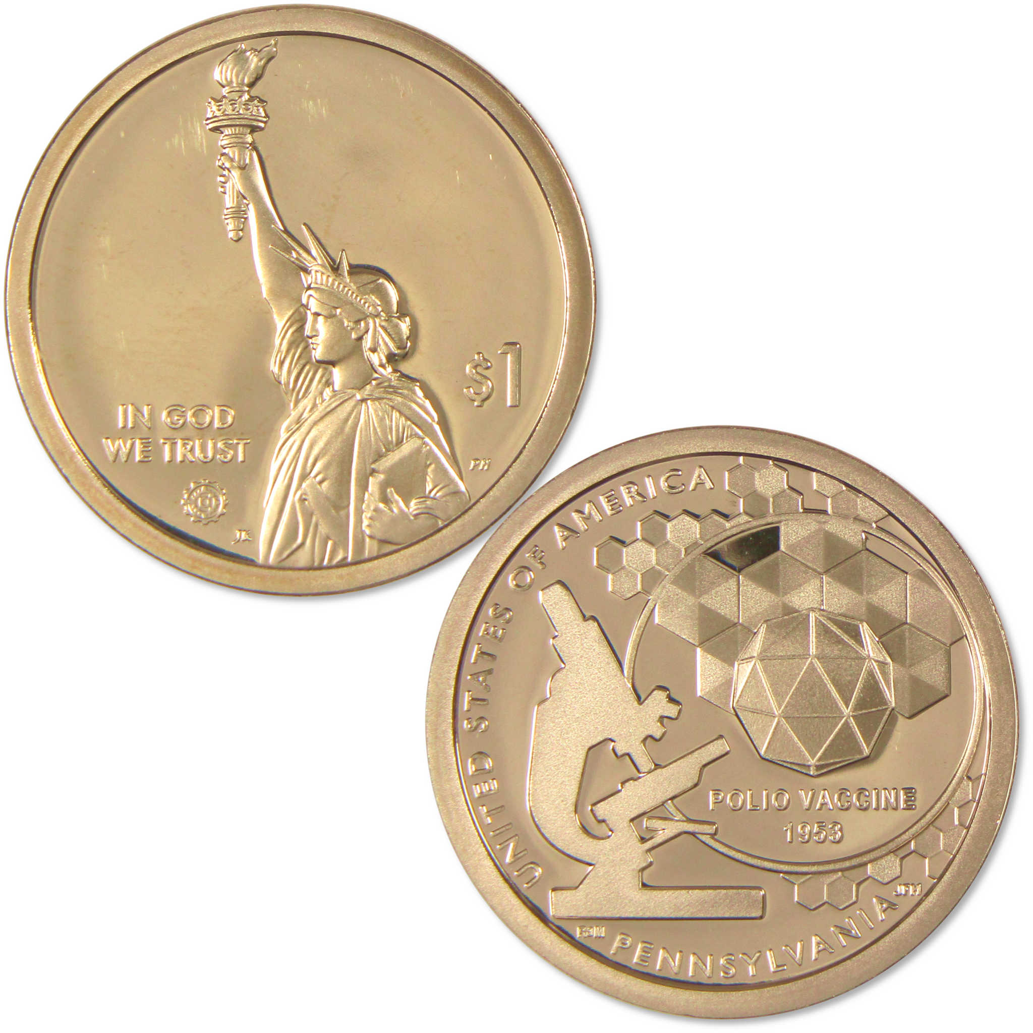2019 S Polio Vaccine American Innovation Dollar Choice Proof $1 Coin