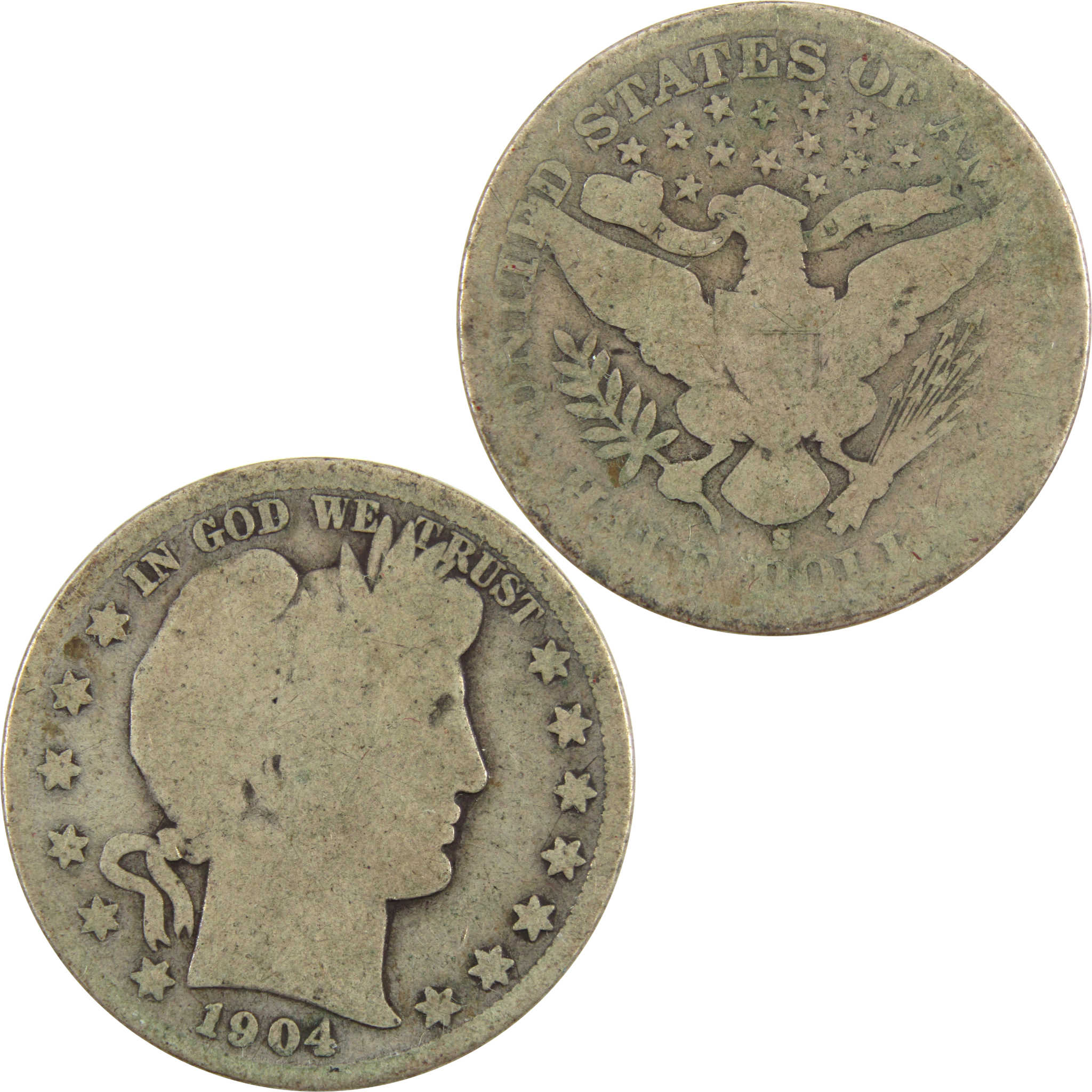 1904 S Barber Half Dollar AG About Good 90% Silver 50c Coin SKU:I11108