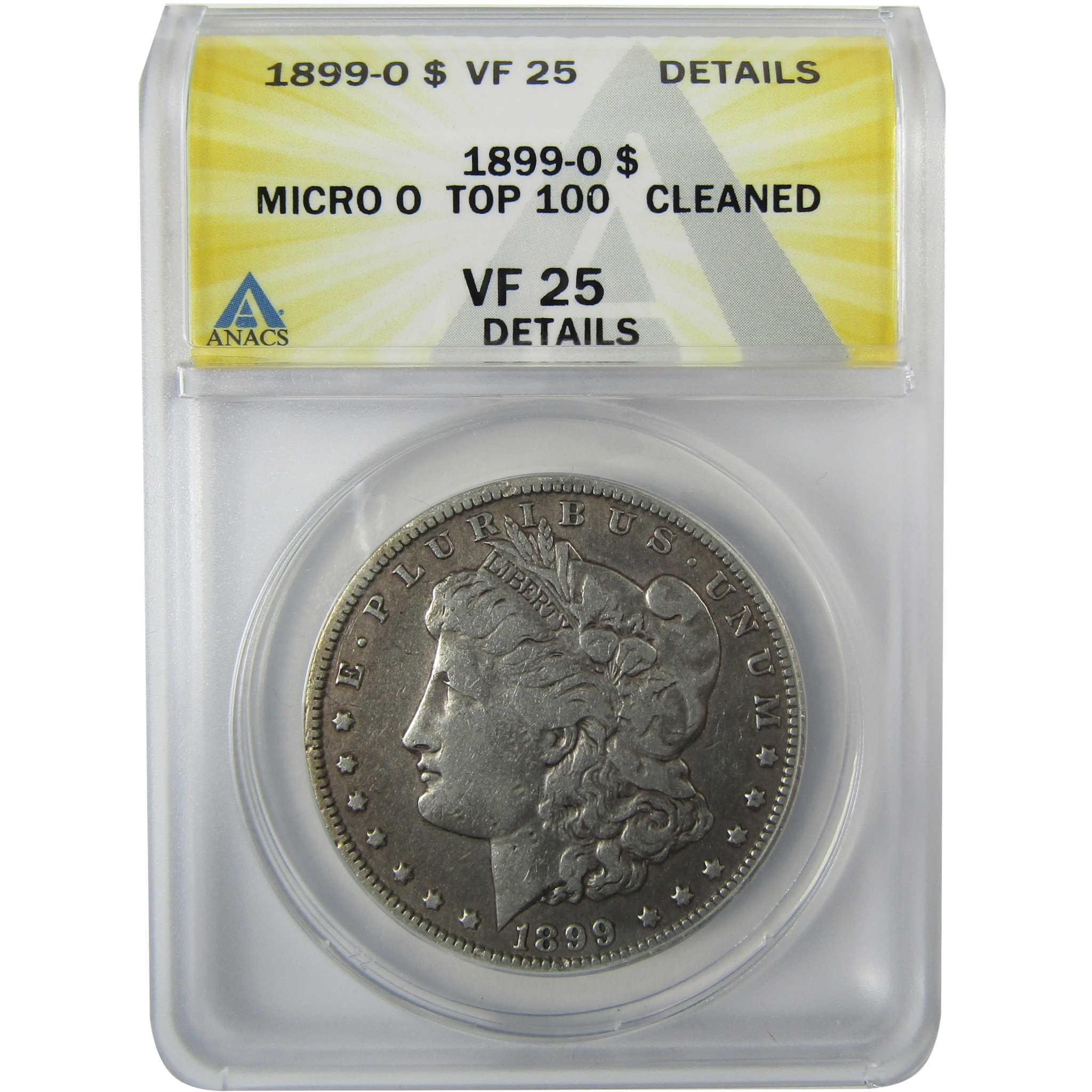 1899 O Micro O Top 100 Morgan Silver $1 VF 25 Details ANACS SKU:CP844 - Morgan coin - Morgan silver dollar - Morgan silver dollar for sale - Profile Coins & Collectibles
