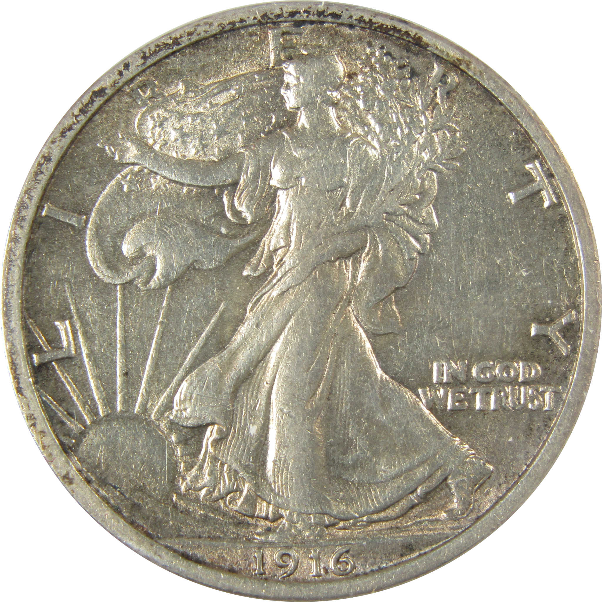 1916 Liberty Walking Silver Half Dollar EF 45 ANACS 50c Coin SKU:CP579