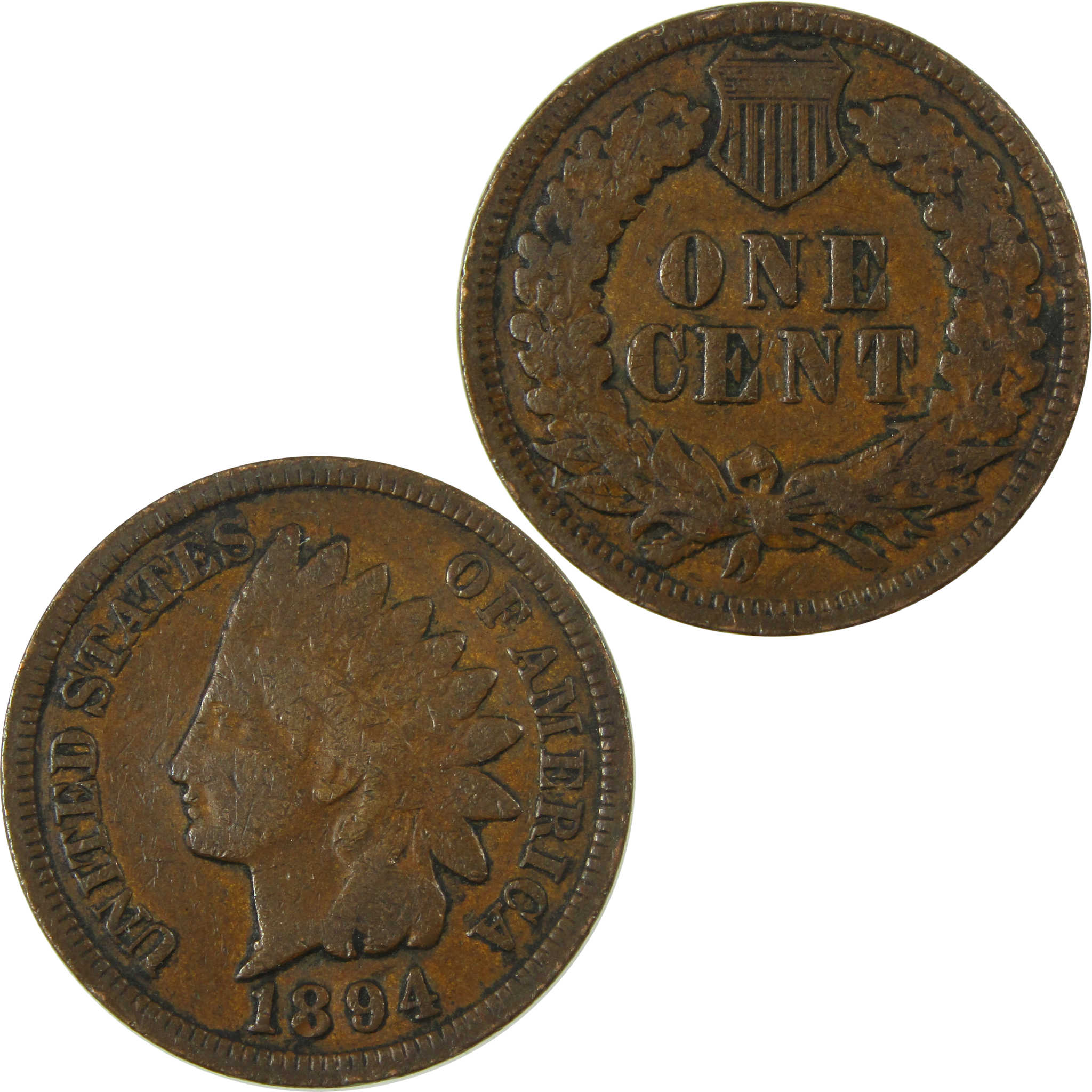 1894 Indian Head Cent VG Very Good Penny 1c Coin SKU:I26537