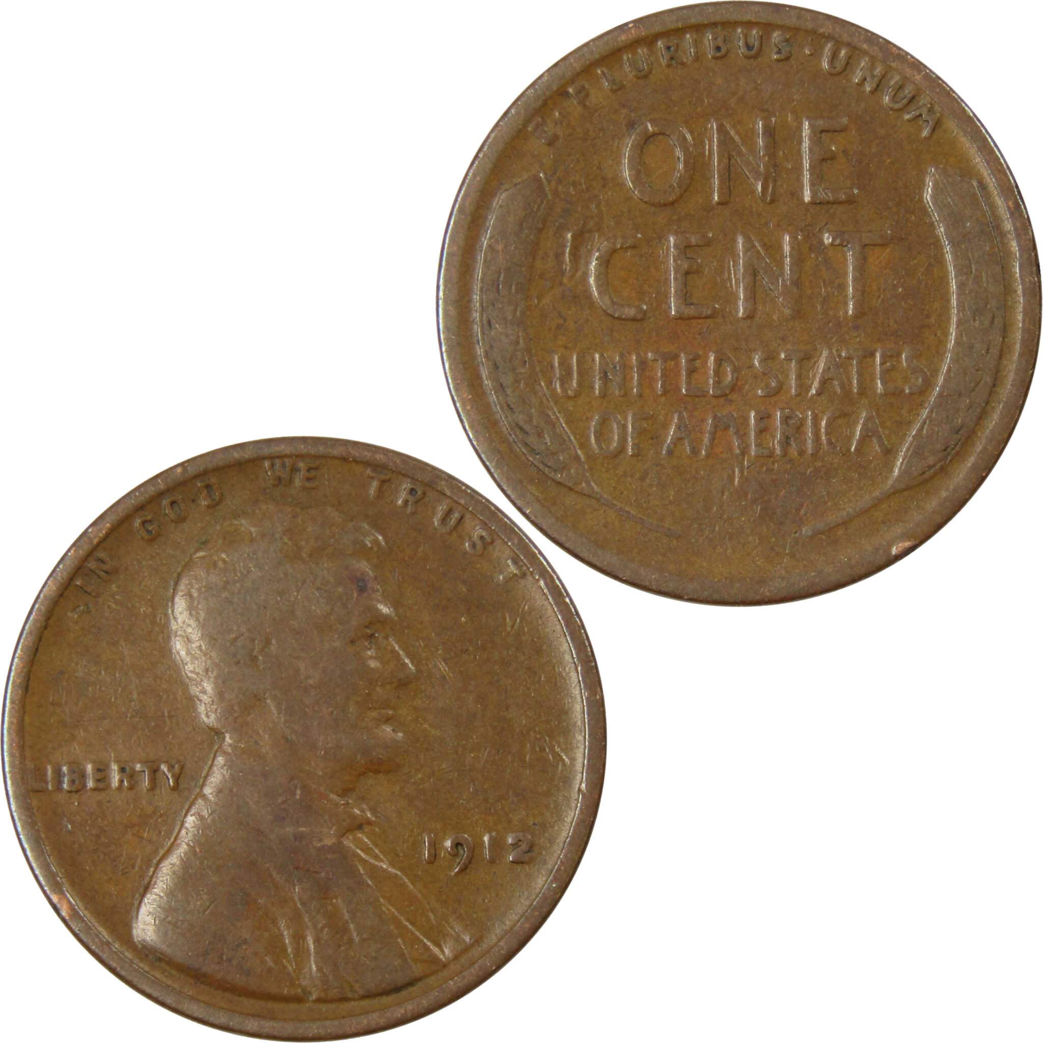 1912 Lincoln Wheat Cent Circulated Penny 1c Coin Collectible