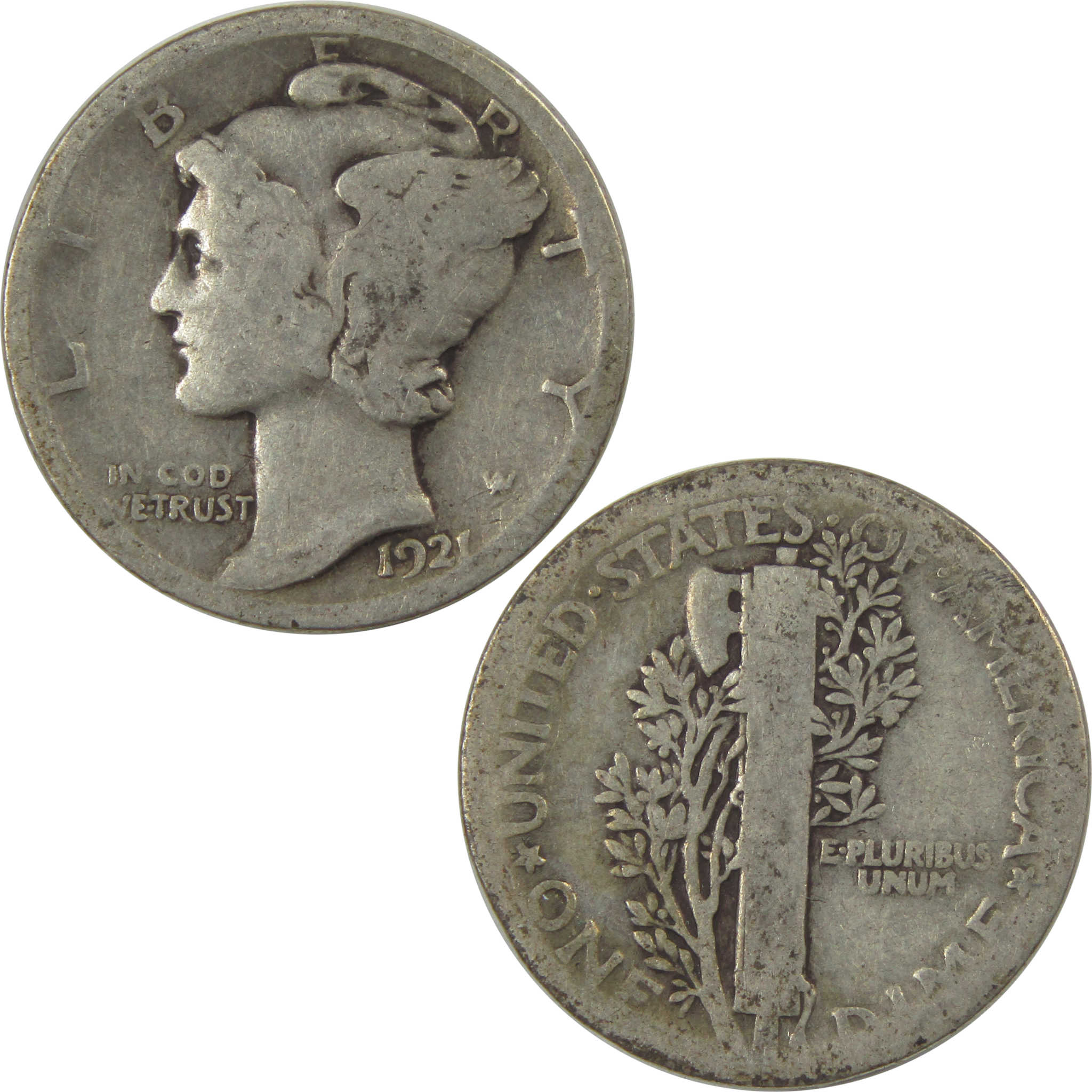 1921 Mercury Dime G Good Silver 10c Coin SKU:I22425