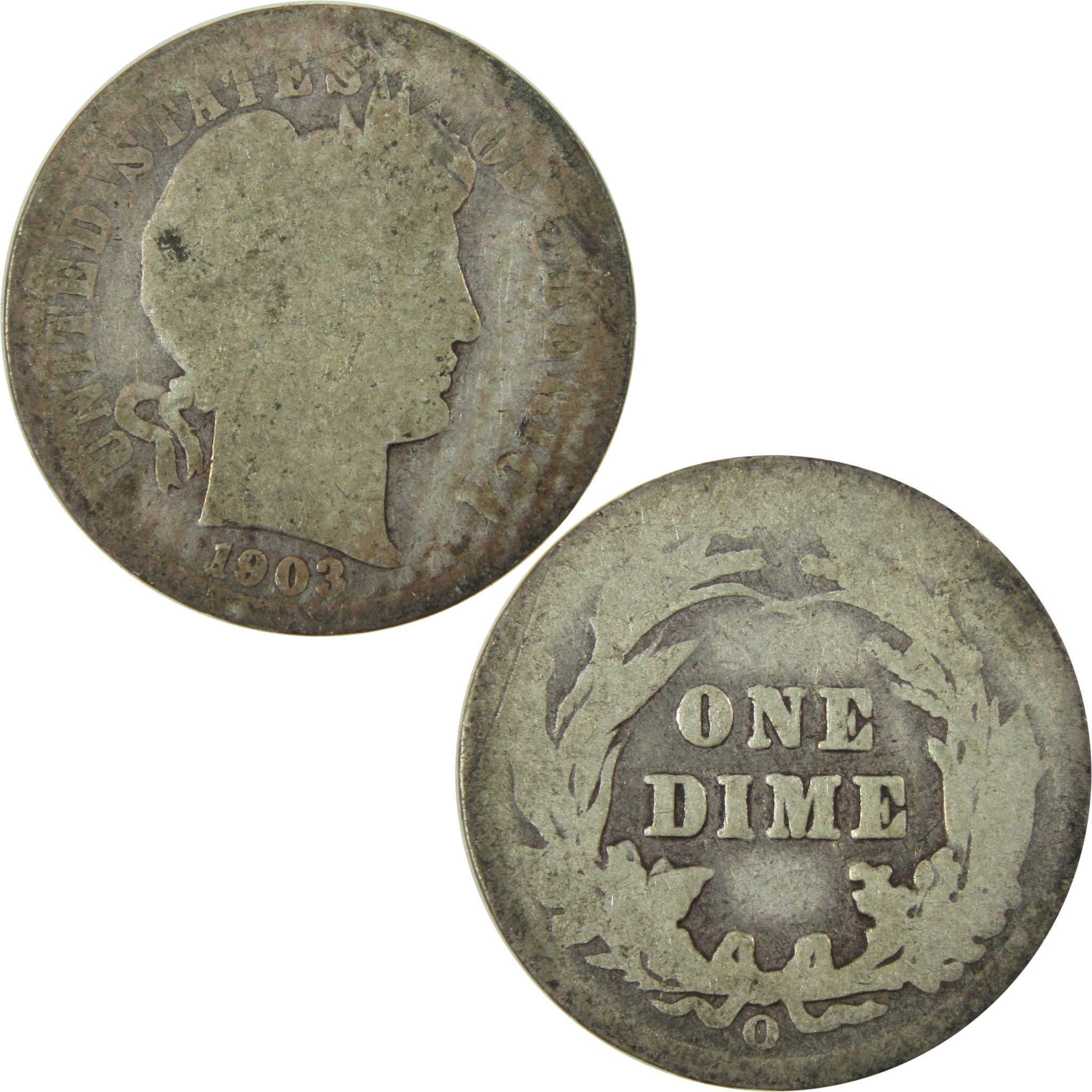 1903 O Barber Silver Dime AG About Good 10c Coin Collectible SKU:CP727