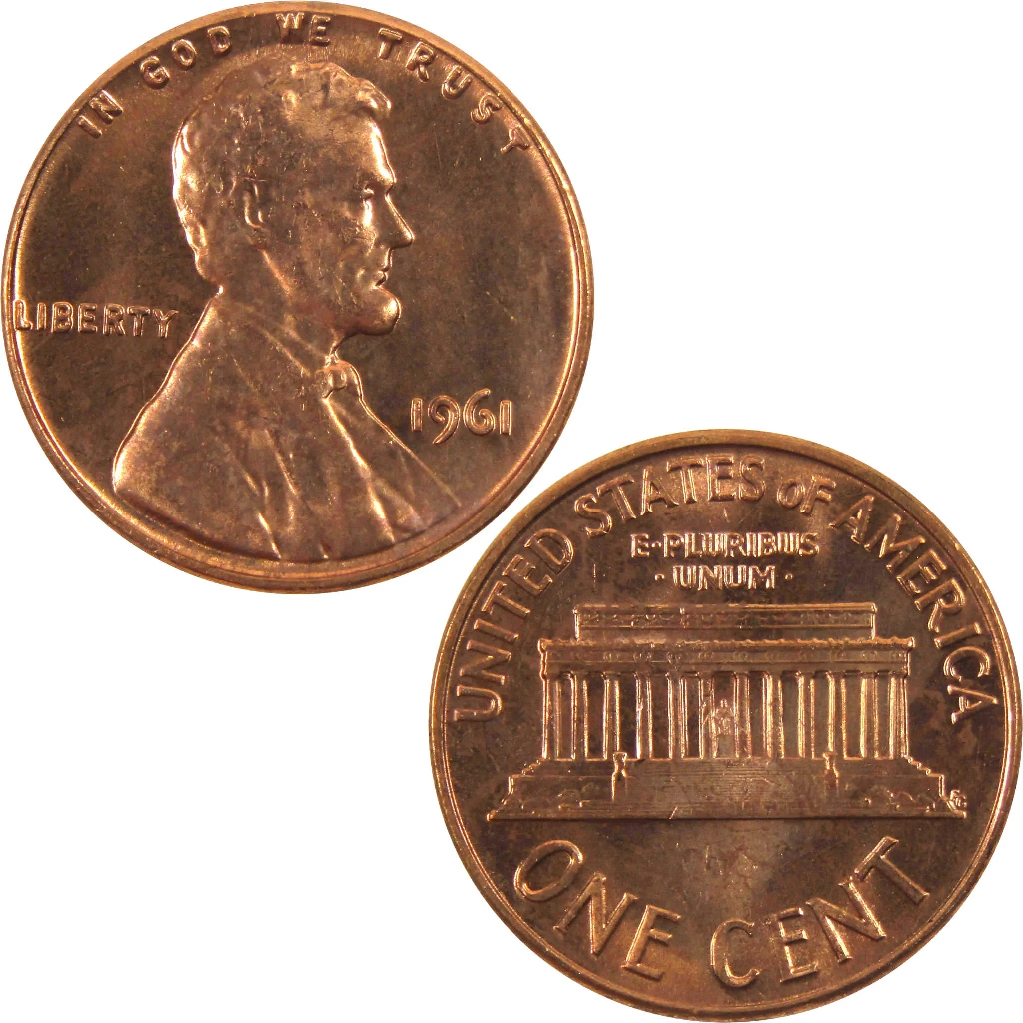 1961 Lincoln Memorial Cent BU Uncirculated Penny 1c Coin