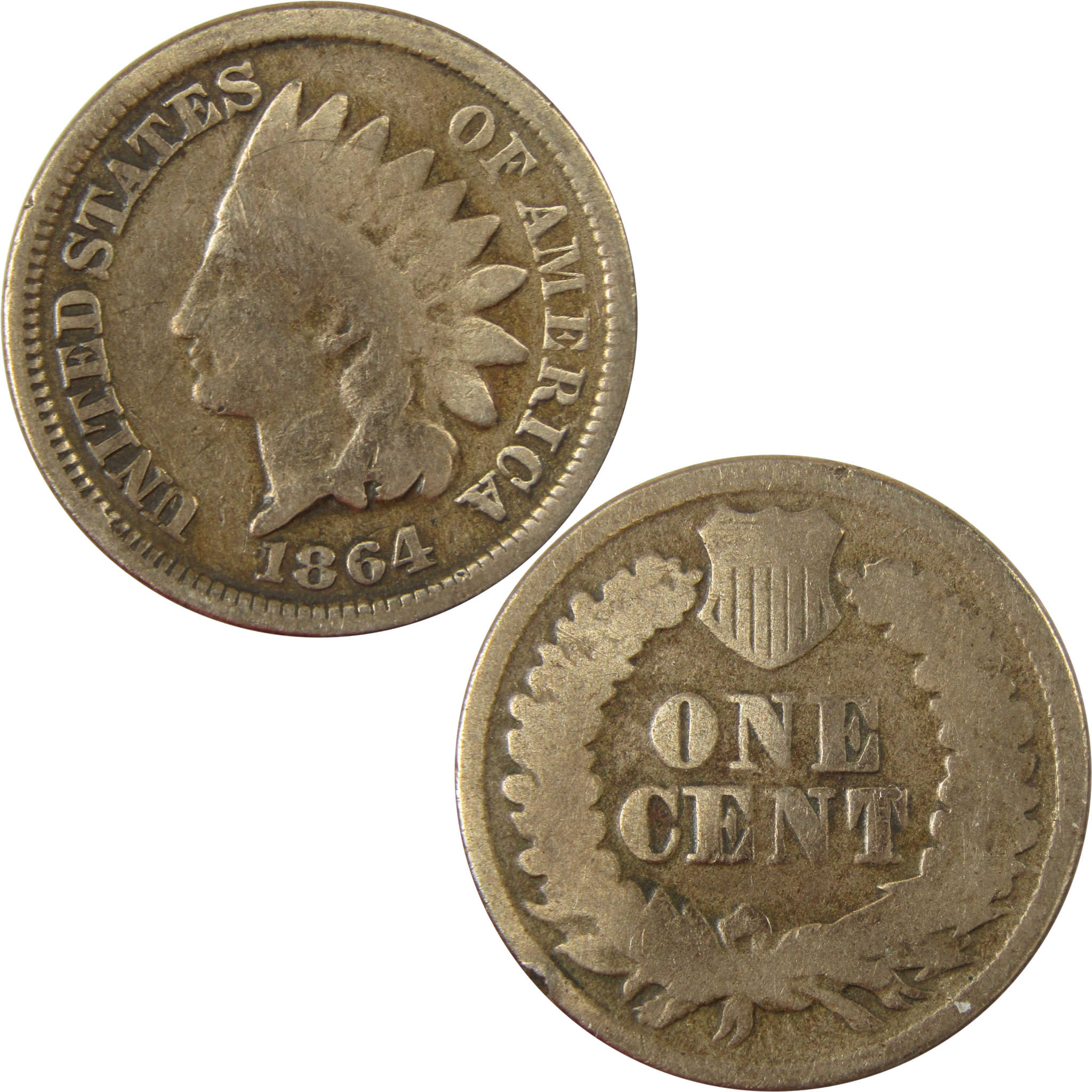 1864 Indian Head Copper-Nickel Cent G Good Details Penny SKU:CP1212