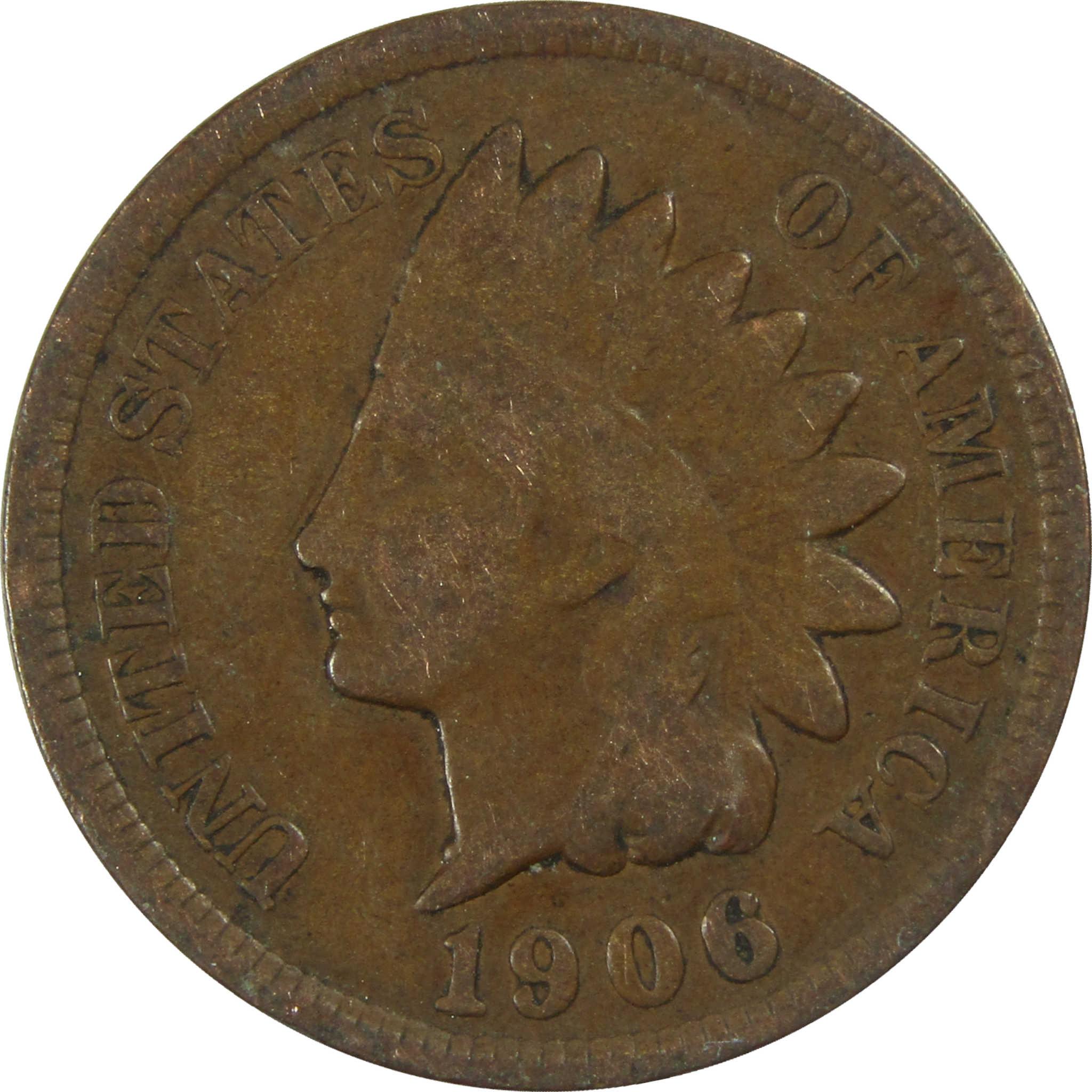 1906 Indian Head Cent G Good Penny 1c Coin SKU:I27018