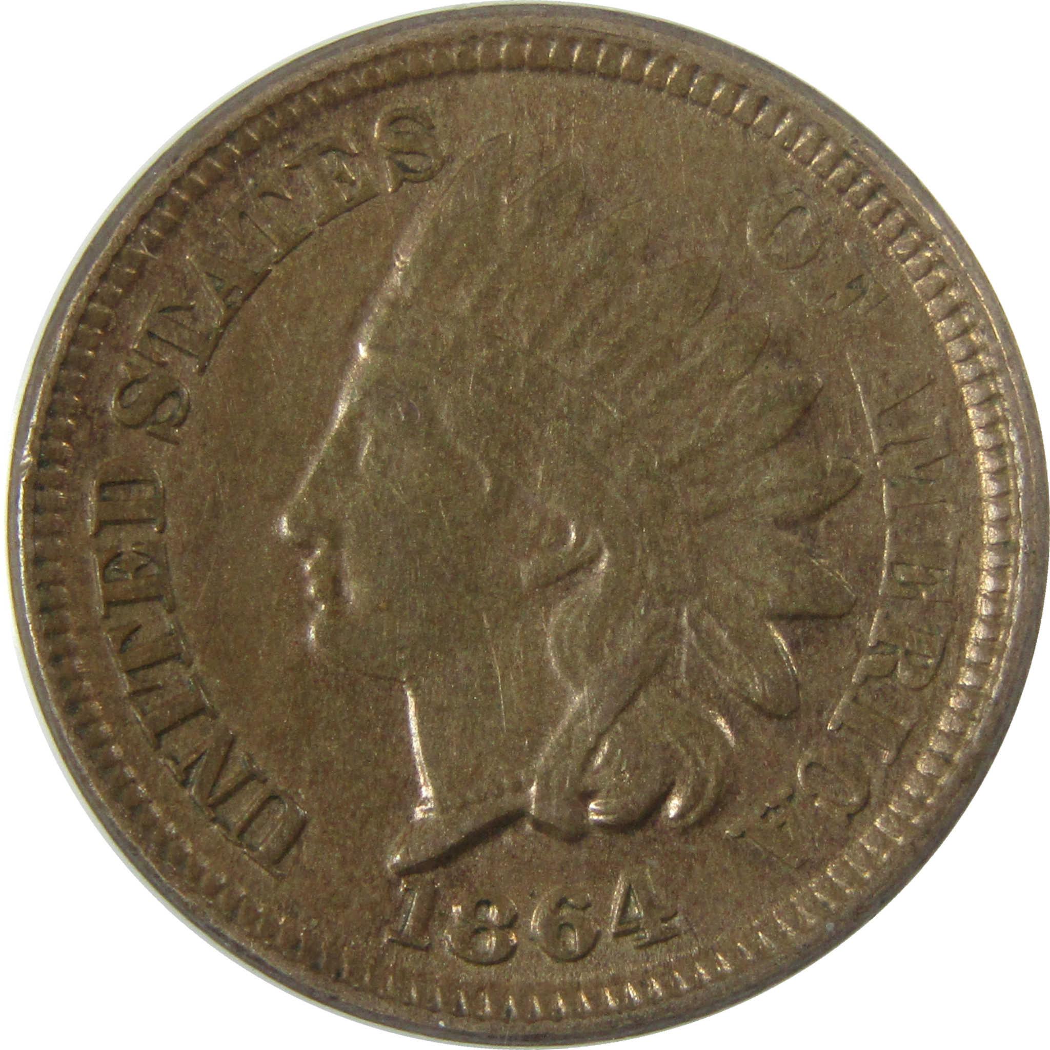 1864 Indian Head Copper-Nickel Cent AU 50 ANACS Penny SKU:I28026