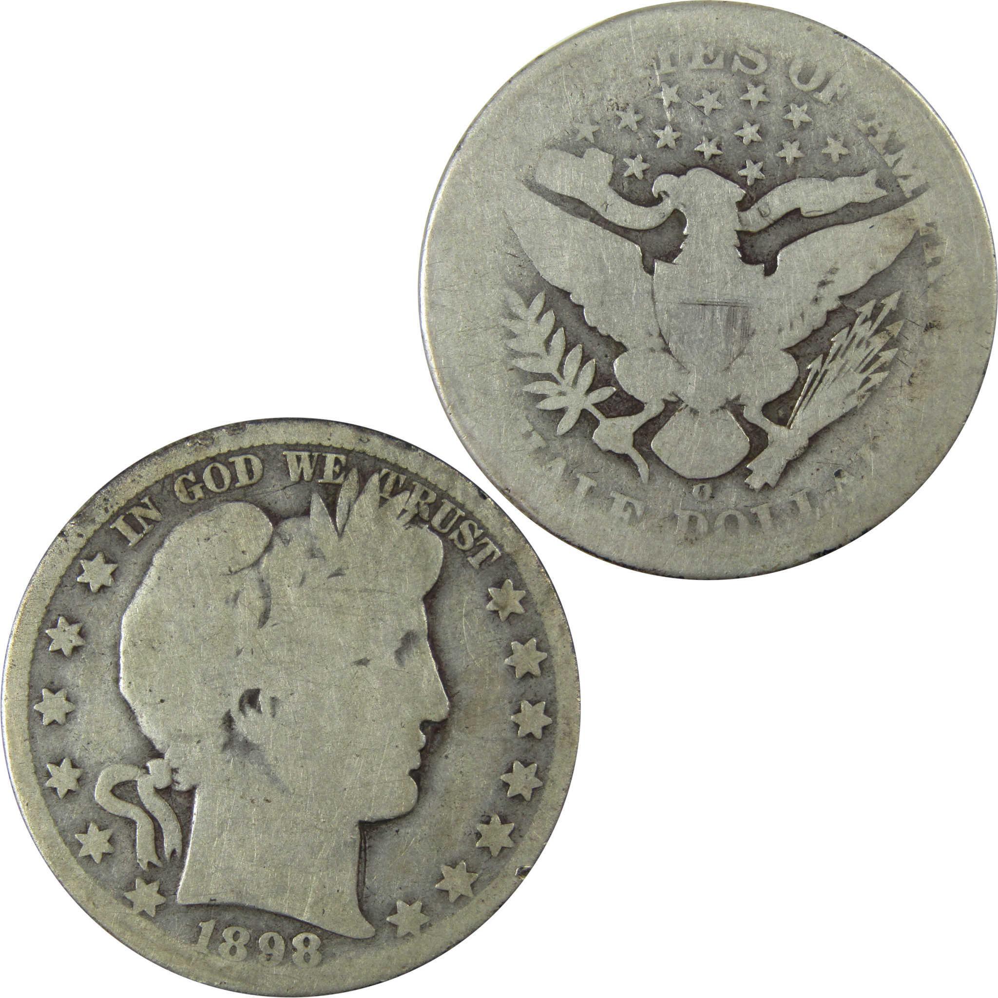 1898 O Barber Silver Half Dollar AG About Good 50c Coin SKU:I25963