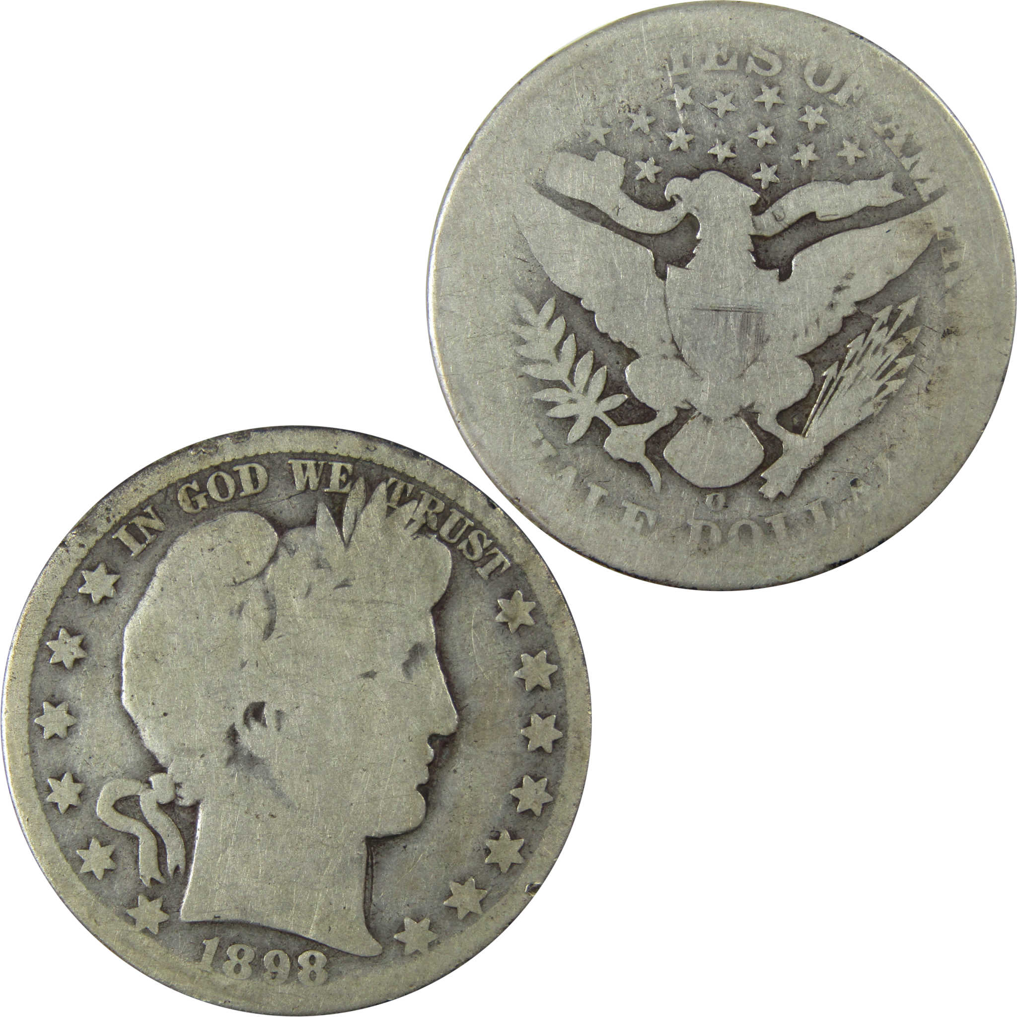 1898 O Barber Silver Half Dollar AG About Good 50c Coin SKU:I25963