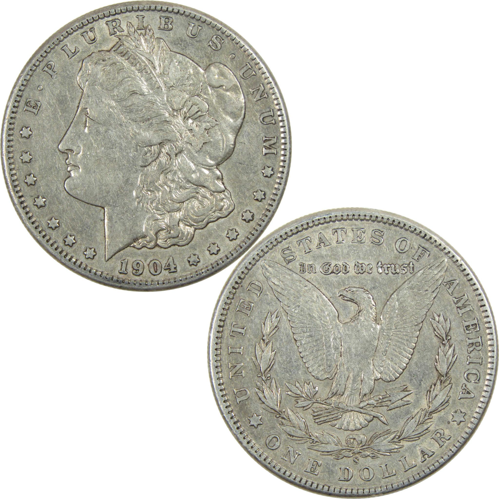 1904 S Morgan Dollar XF EF Extremely Fine Silver $1 Coin SKU:I13125 - Morgan coin - Morgan silver dollar - Morgan silver dollar for sale - Profile Coins & Collectibles