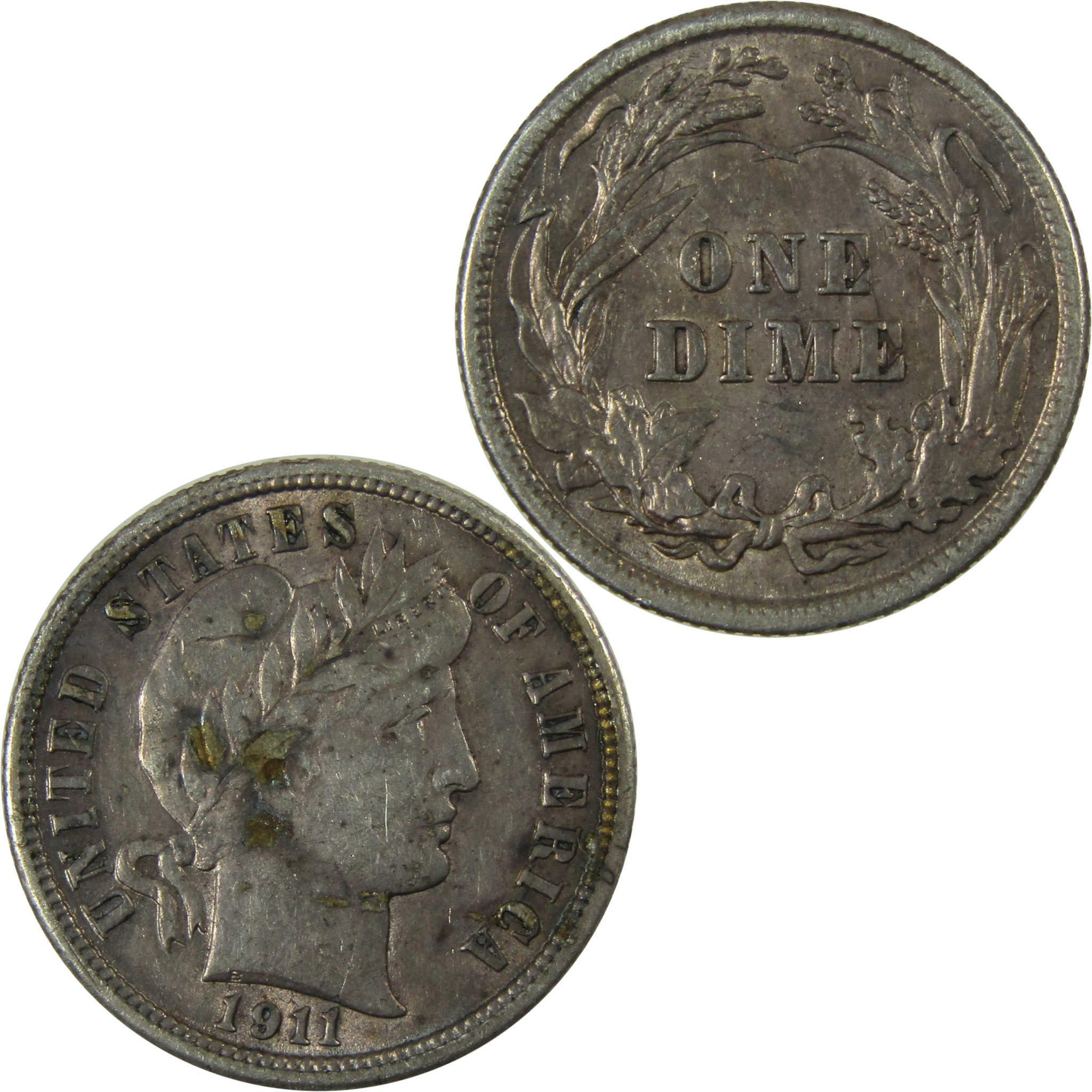 1911 Barber Silver Dime XF EF Extremely Fine Details SKU:CP1018