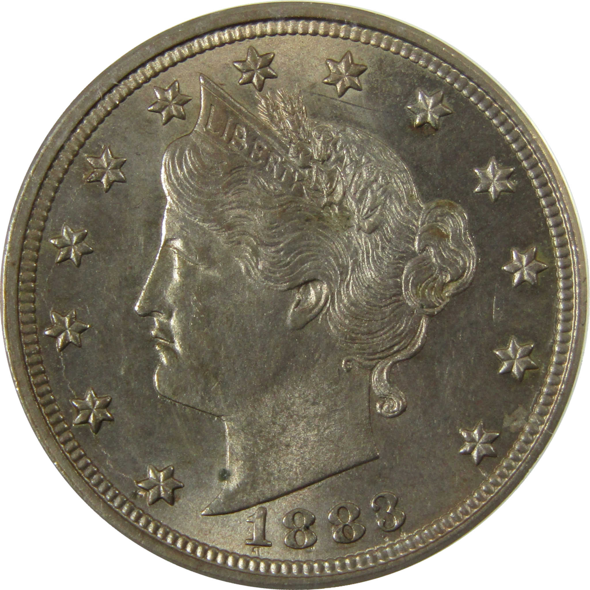 1883 No Cents Liberty Head V Nickel MS 60 Details ANACS SKU:I28476