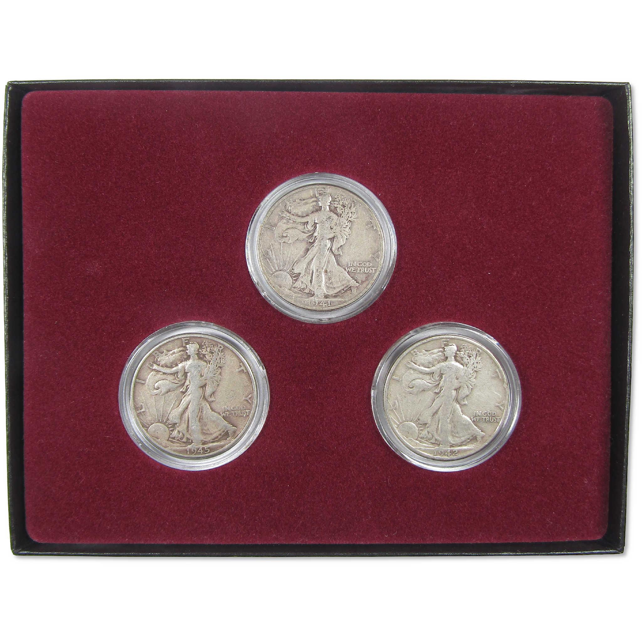 Liberty Walking Silver Half Dollar All-Mint PDS Circulated 3 Coin Set