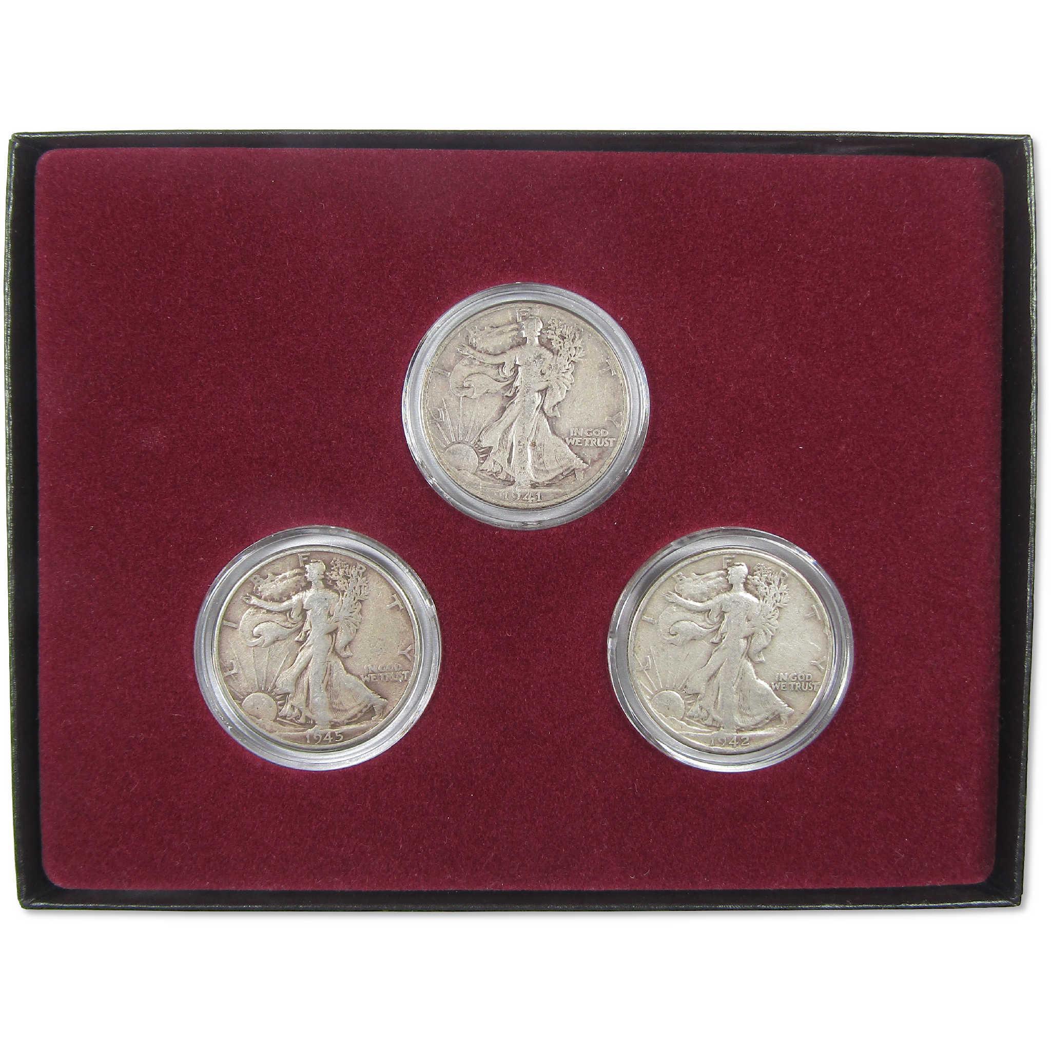 Liberty Walking Silver Half Dollar All-Mint PDS Circulated 3 Coin Set