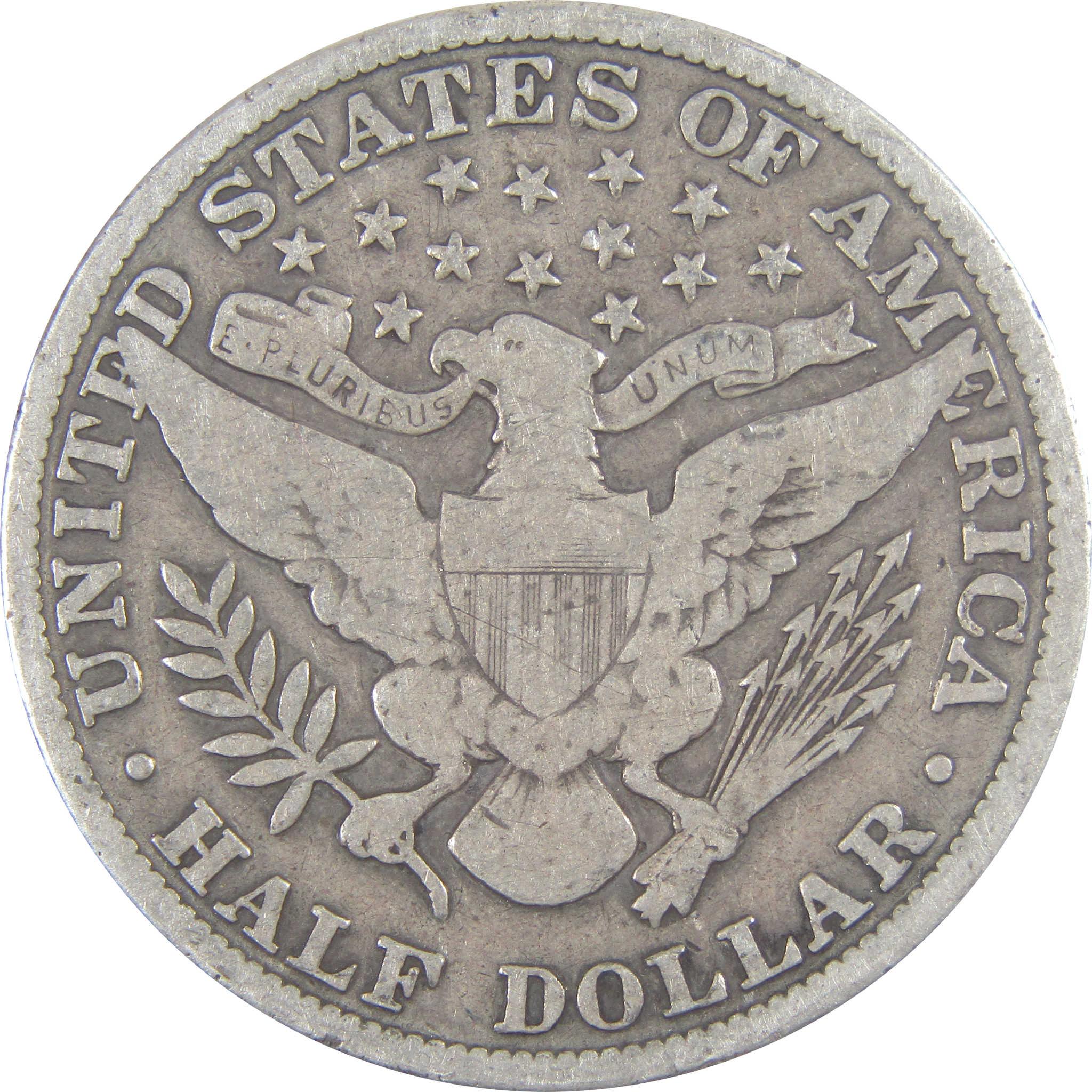 1913 Barber Half Dollar VG Very Good Silver 50c Coin SKU:I16672