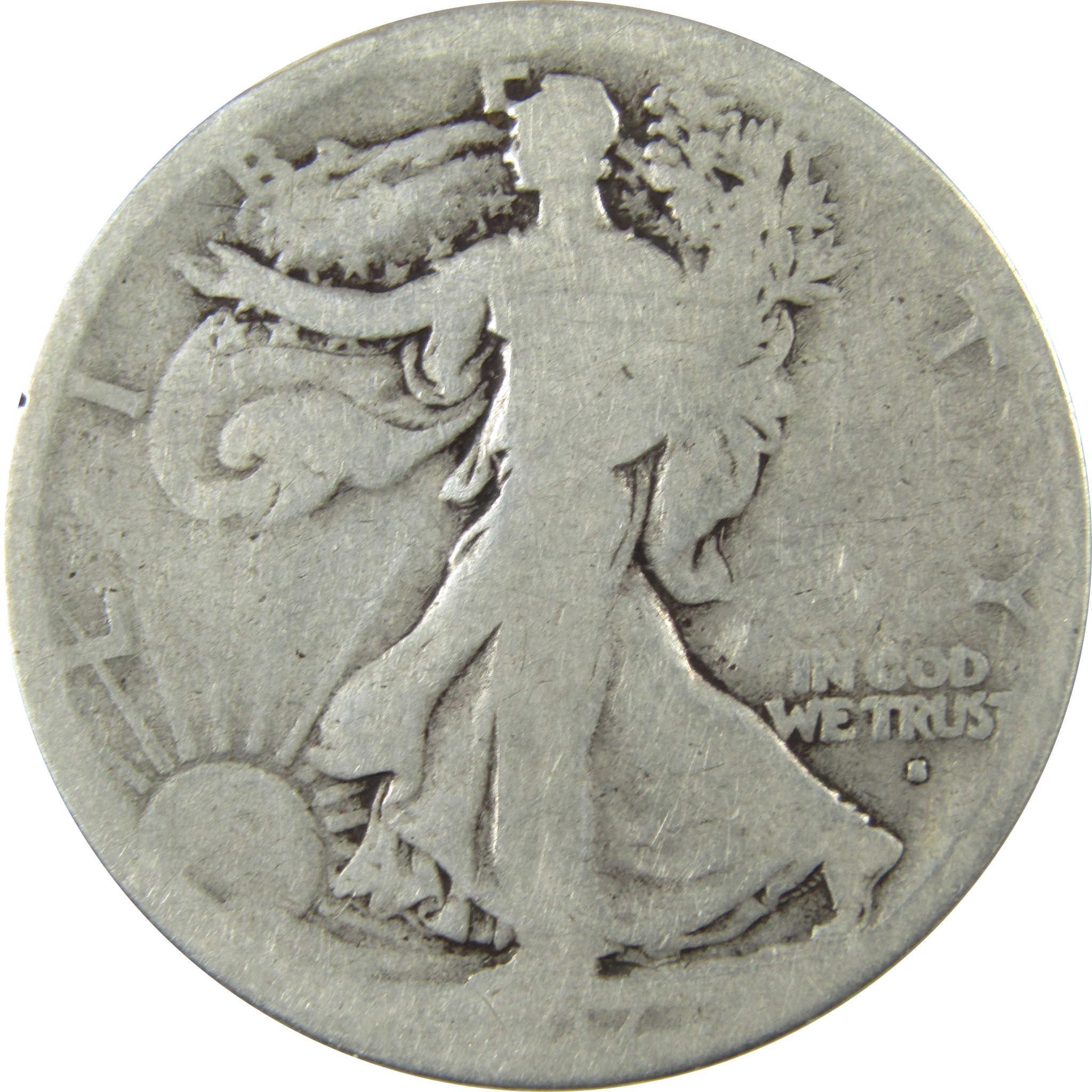 1917 S Obverse Liberty Walking Silver 50c AG About Good SKU:CP1447