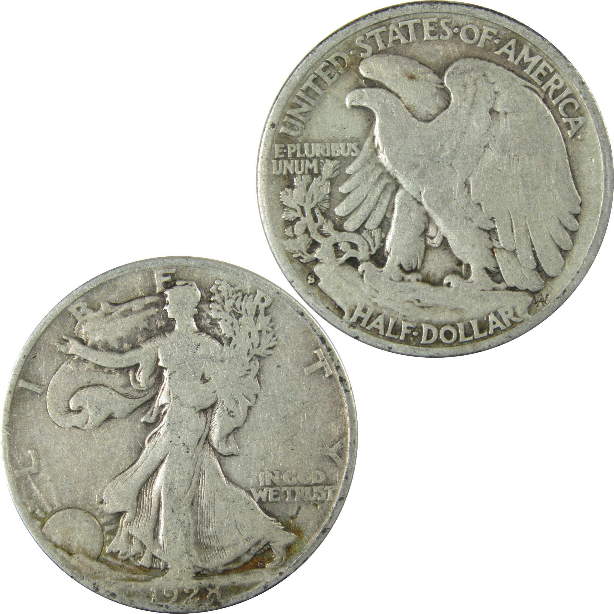 1928 S Liberty Walking Silver Half Dollar VG Very Good SKU:CP501