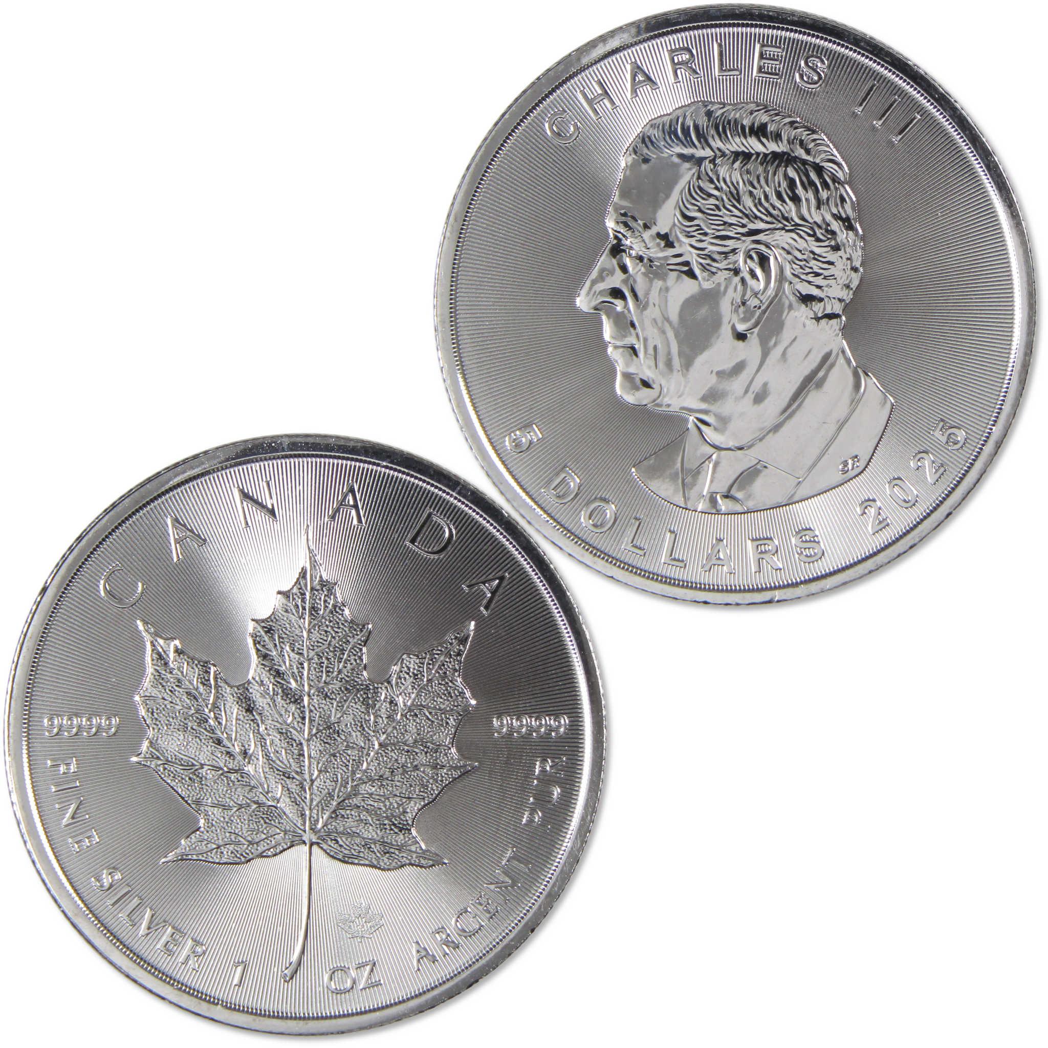 2025 Canadian Maple Leaf BU Brilliant Uncirculated 1 oz .9999 Silver