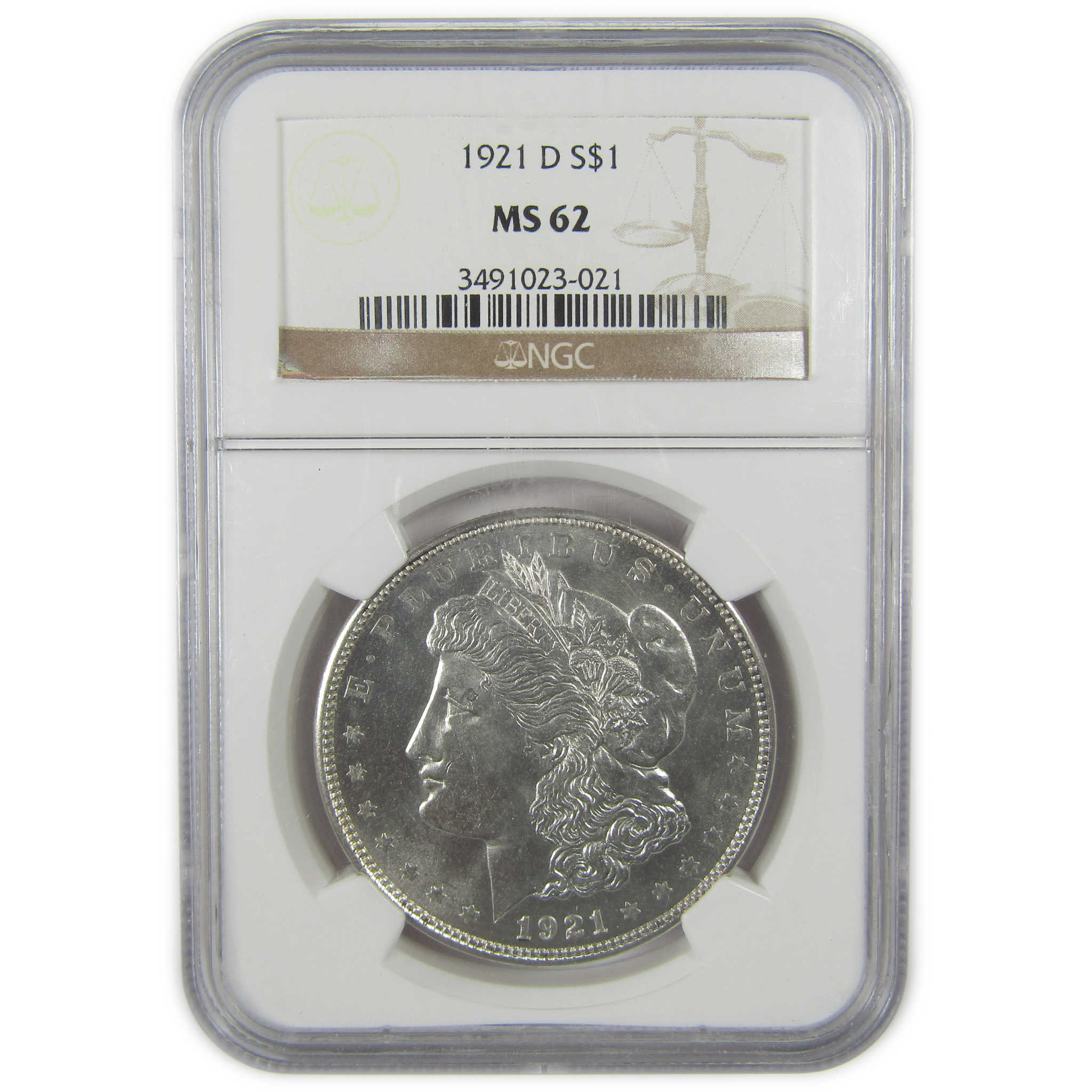 1921 D Morgan Dollar MS 62 NGC Silver Uncirculated $1 Coin SKU:I23807 - Morgan coin - Morgan silver dollar - Morgan silver dollar for sale - Profile Coins & Collectibles