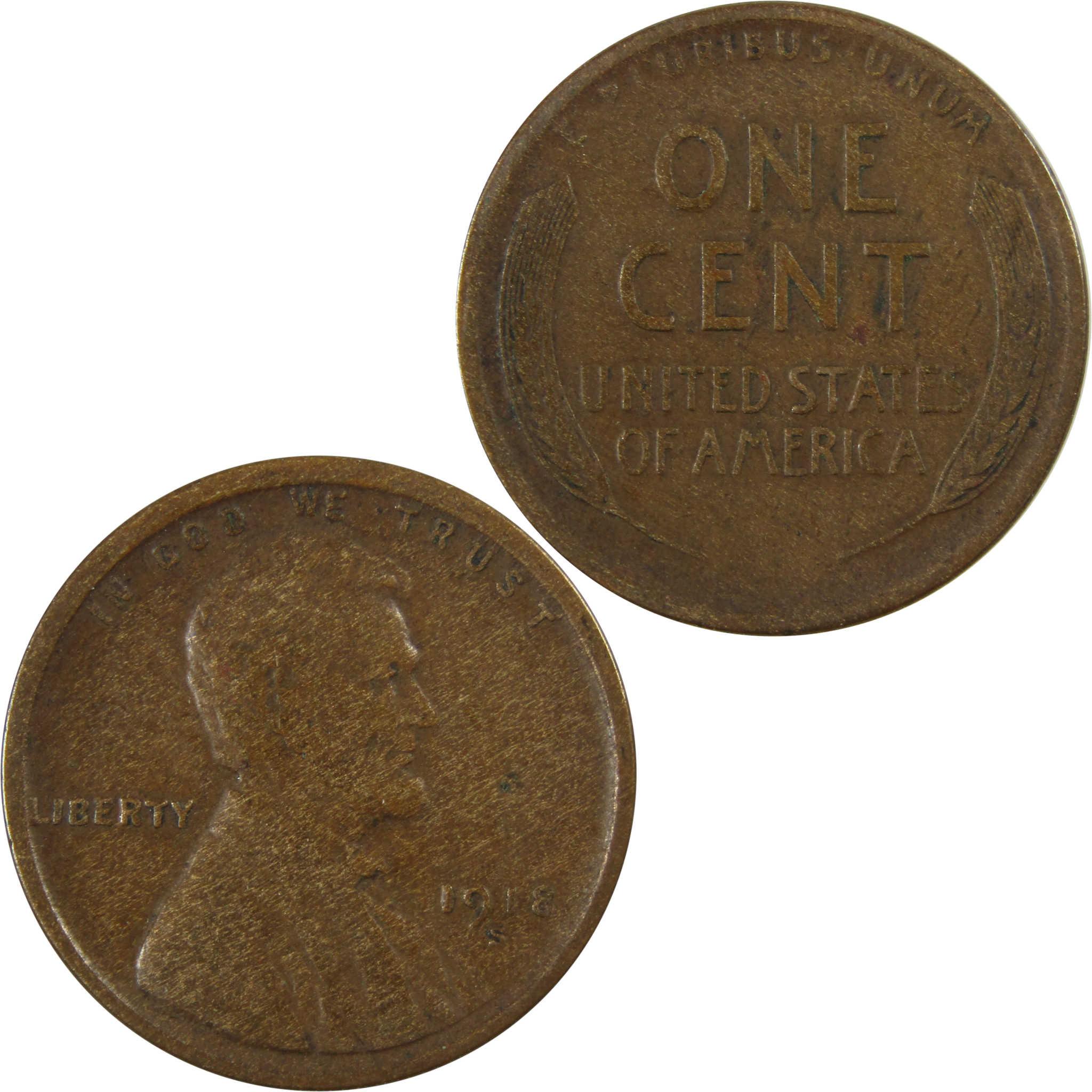 1918 S Lincoln Wheat Cent VF Very Fine Penny 1c Coin SKU:I25870