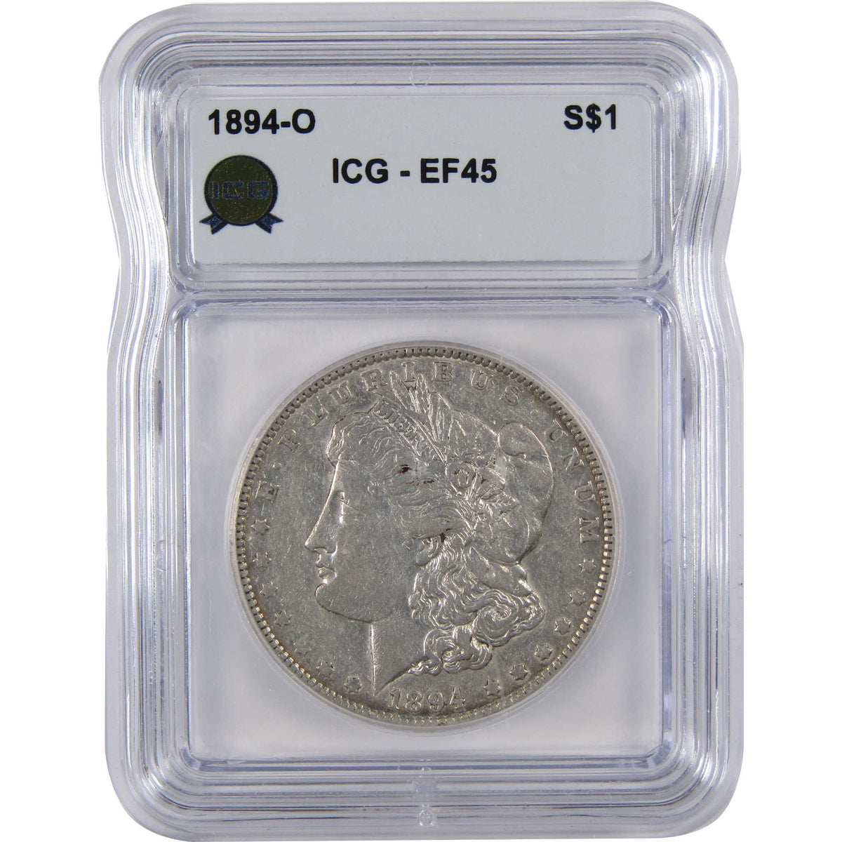1894 O Morgan Silver Dollar EF 45 ICG $1 Coin Collectible SKU:I29090