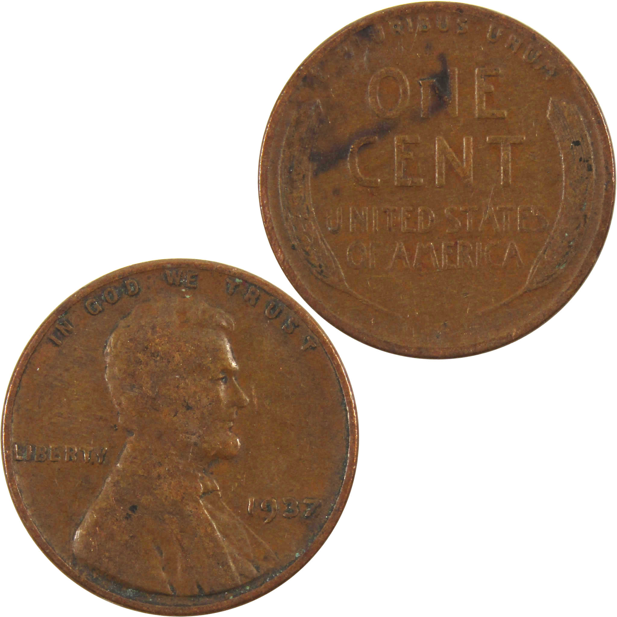 1937 Lincoln Wheat Cent AG About Good Penny 1c Coin