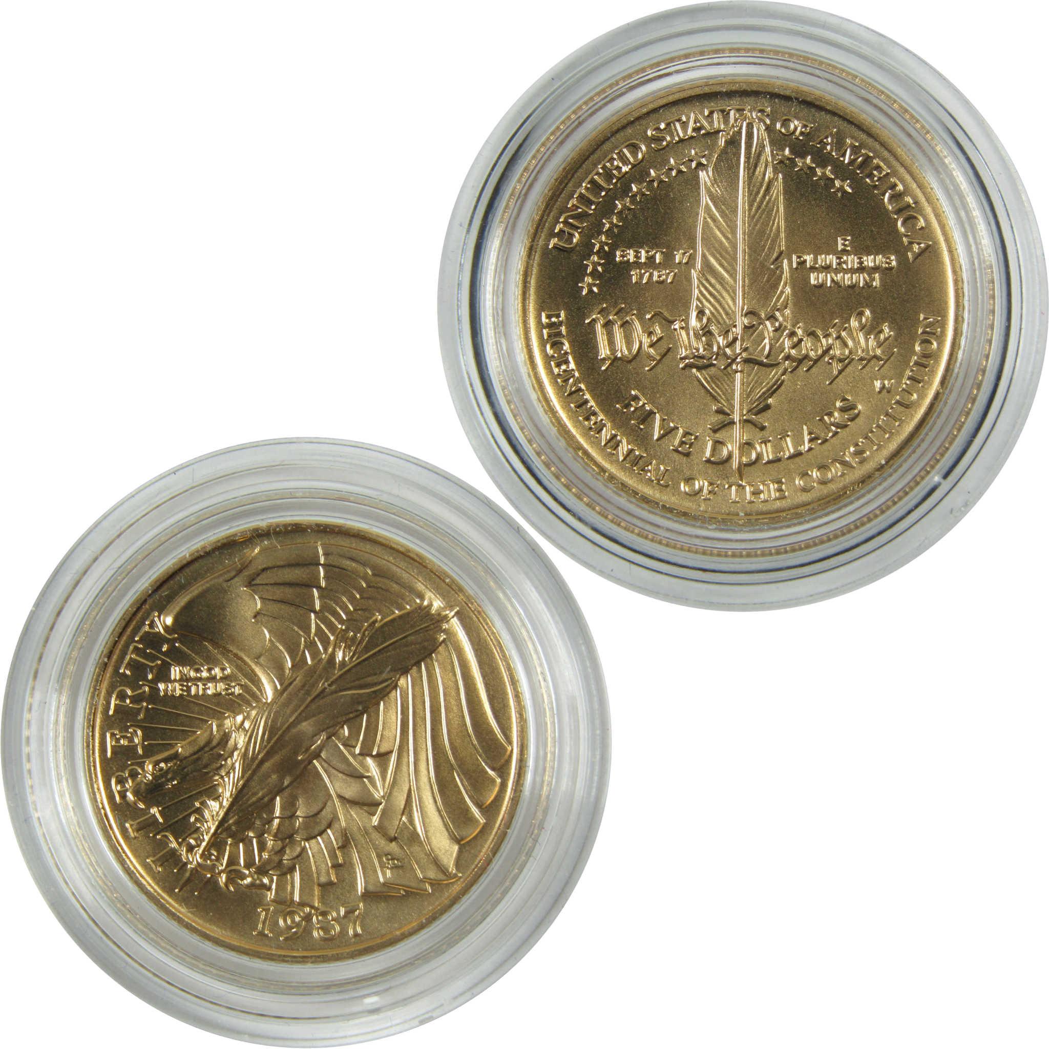 1987 W U.S. Constitution Bicentennial Commemorative Gold Uncirculated