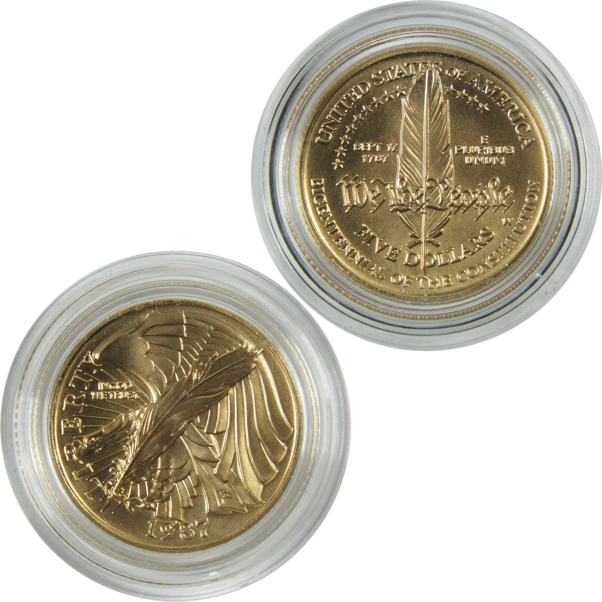 1987 W U.S. Constitution Bicentennial Commemorative Gold Uncirculated