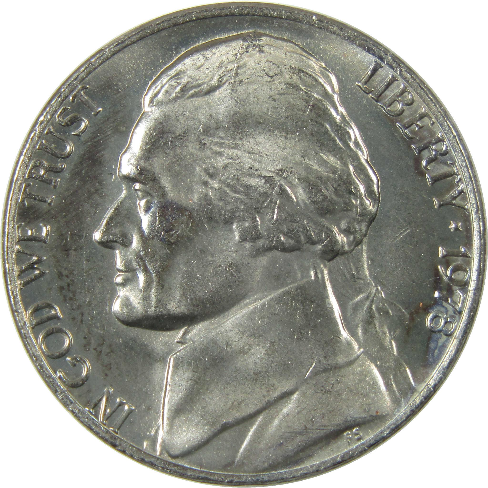 1978 Jefferson Nickel Uncirculated Mint State 5c Coin Collectible