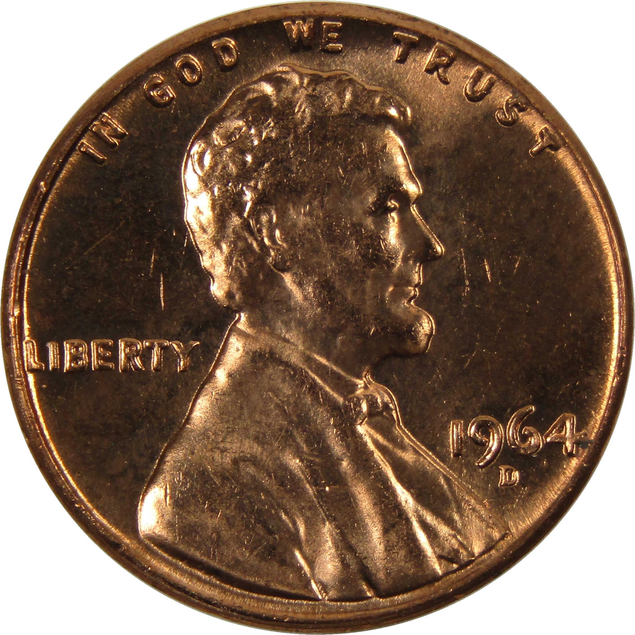 1964 D Lincoln Memorial Cent BU Uncirculated Penny 1c Coin